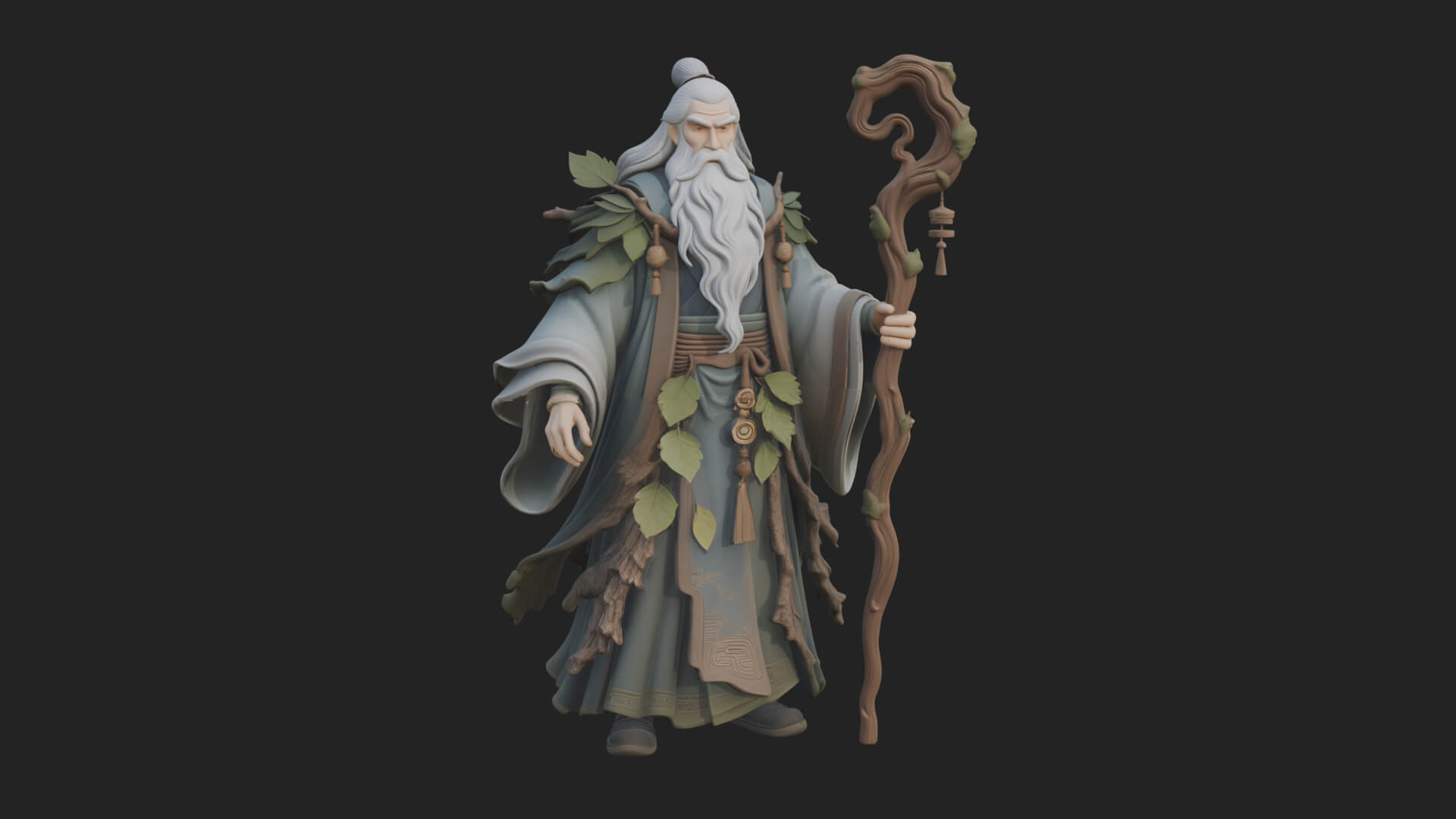 Robed Wizard Statue Design 12 3D Print Model 3D Model