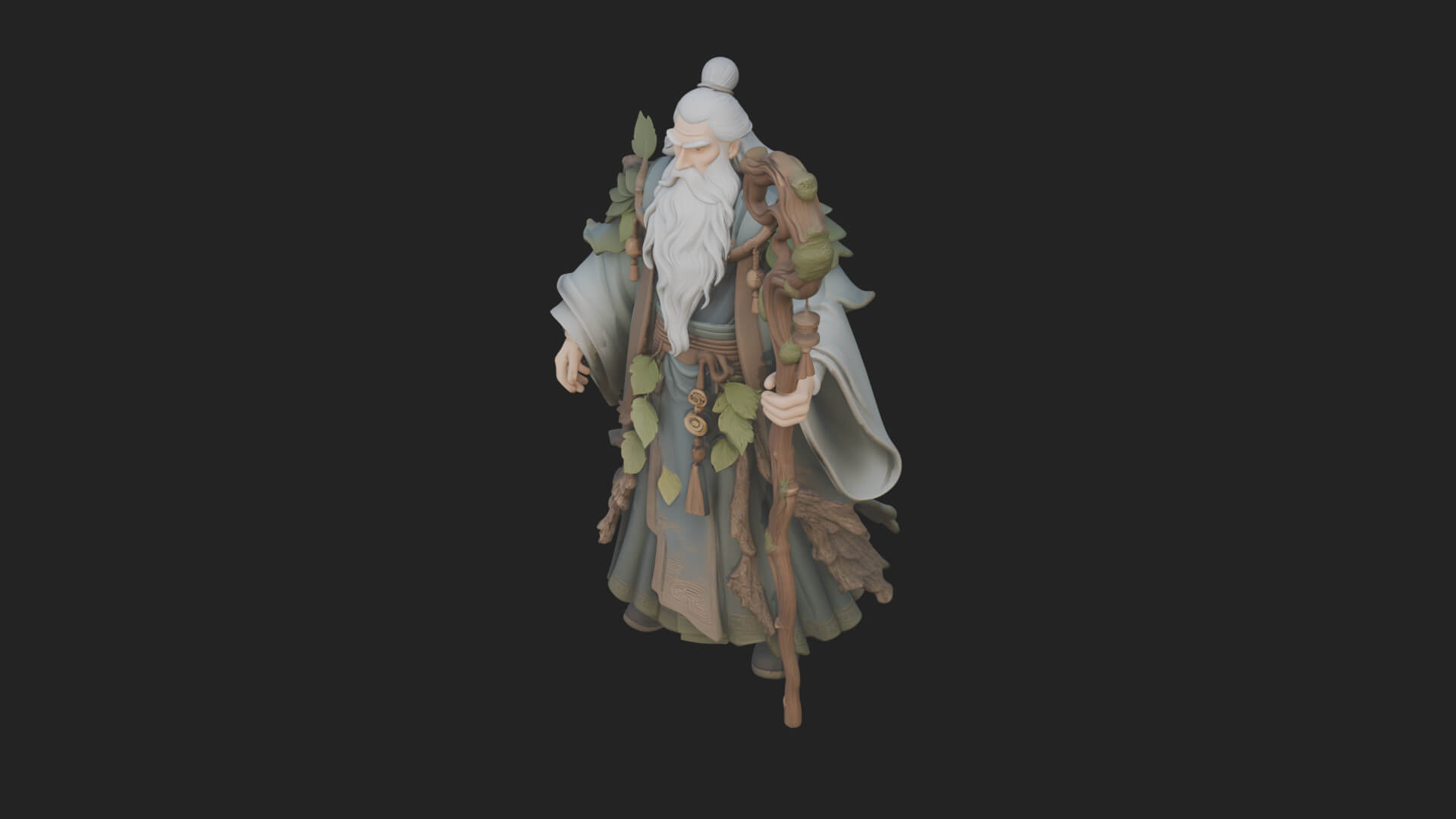 Robed Wizard Statue Design 12 3D Print Model 3D Model