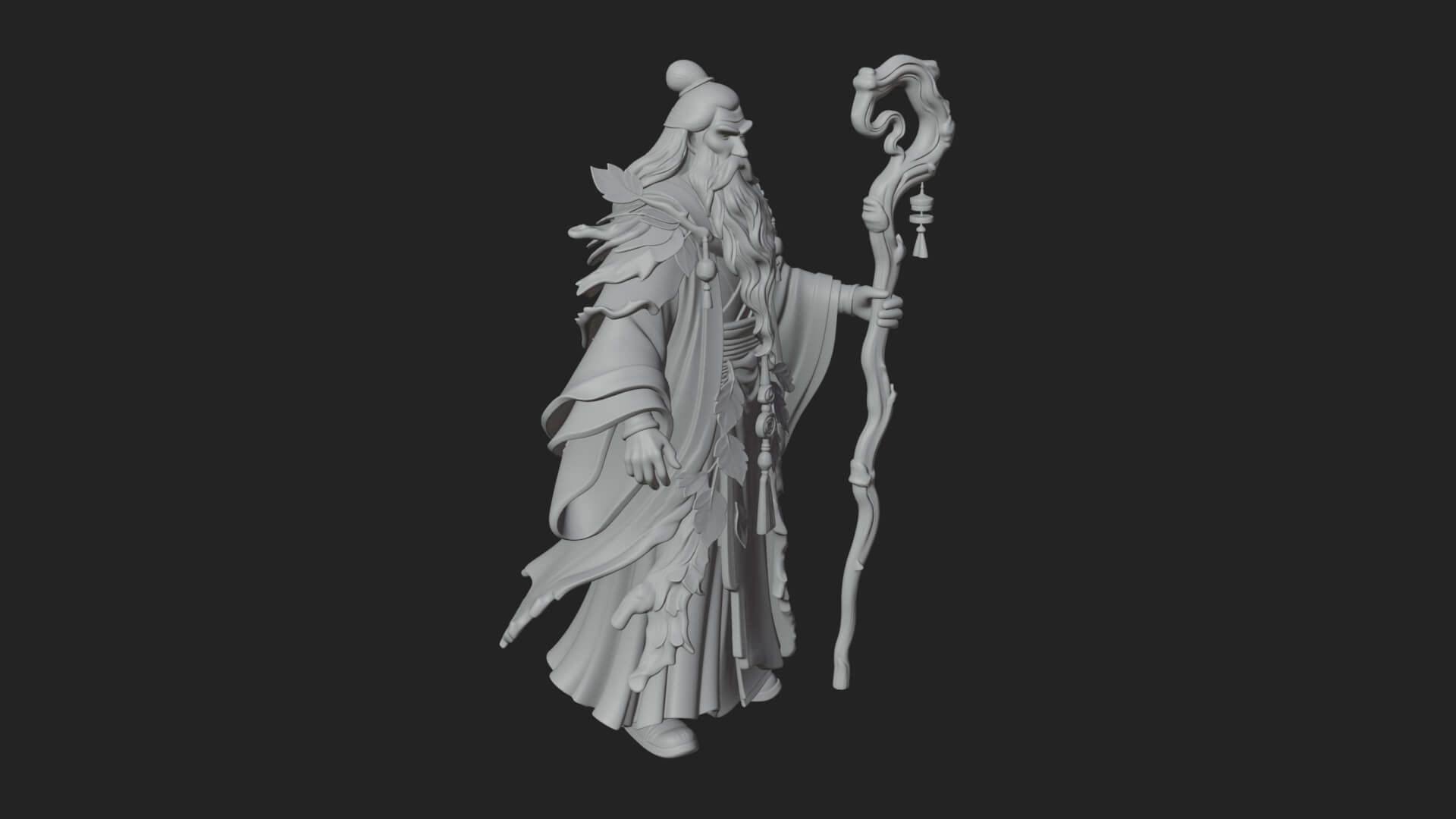 Robed Wizard Statue Design 12 3D Print Model 3D Model