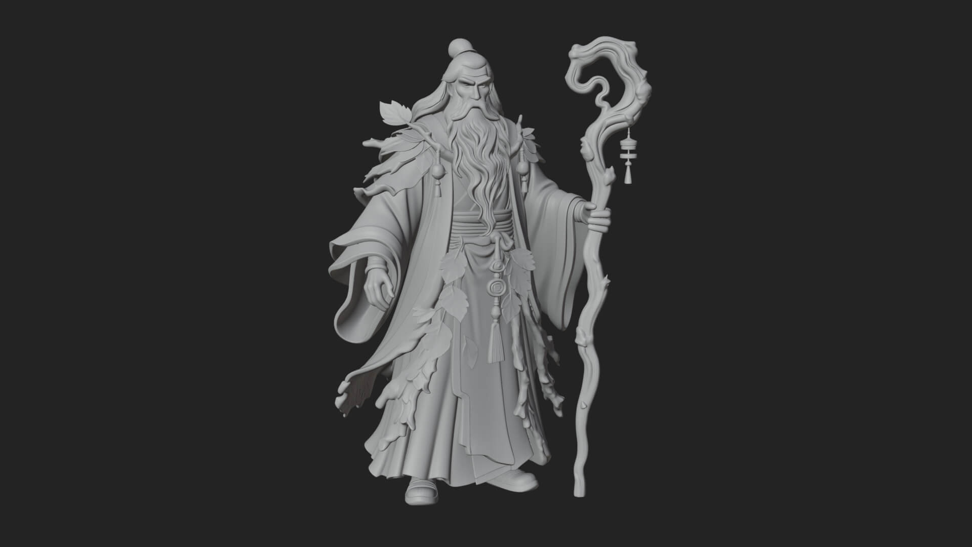 Robed Wizard Statue Design 12 3D Print Model 3D Model