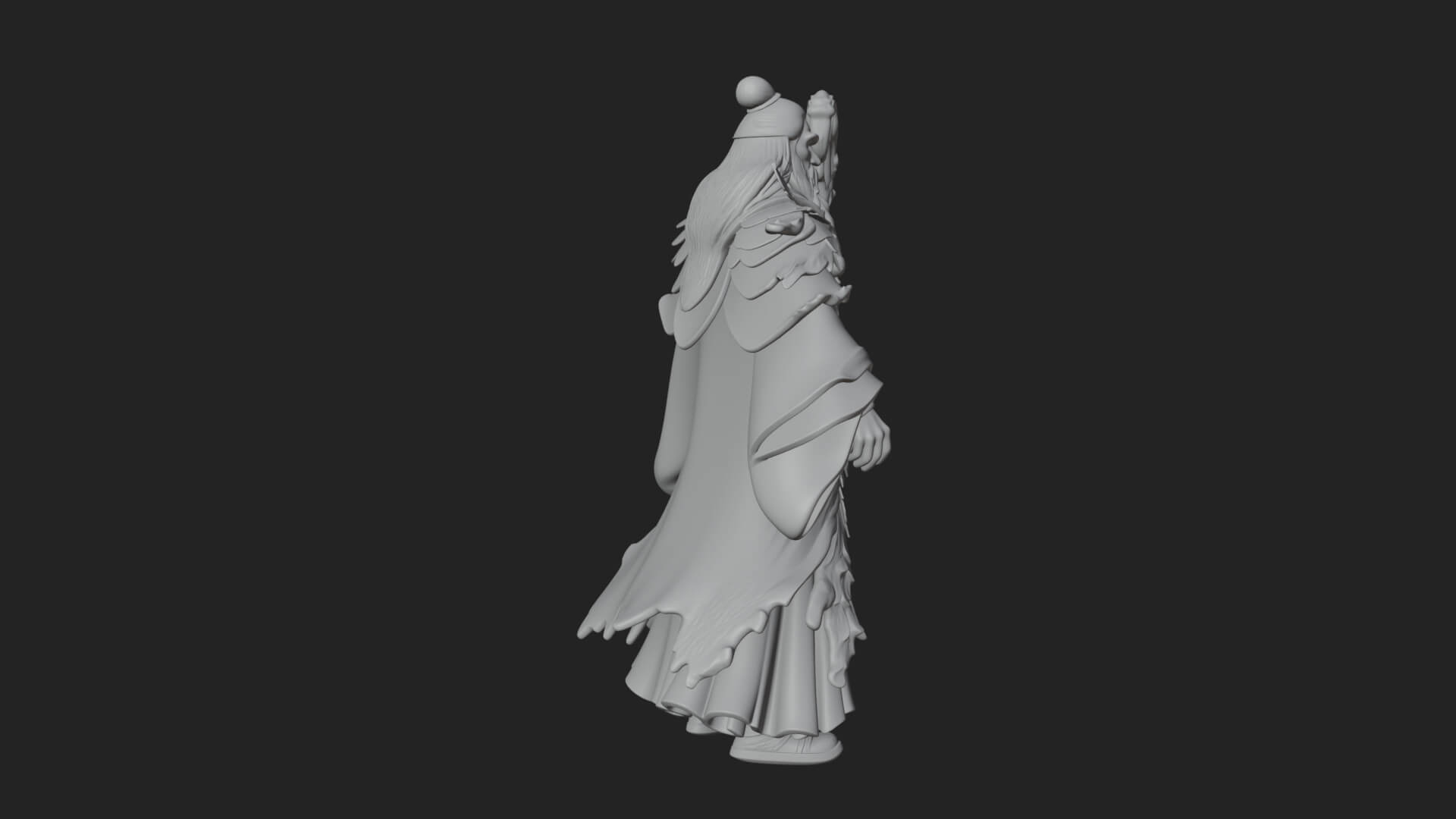 Robed Wizard Statue Design 12 3D Print Model 3D Model