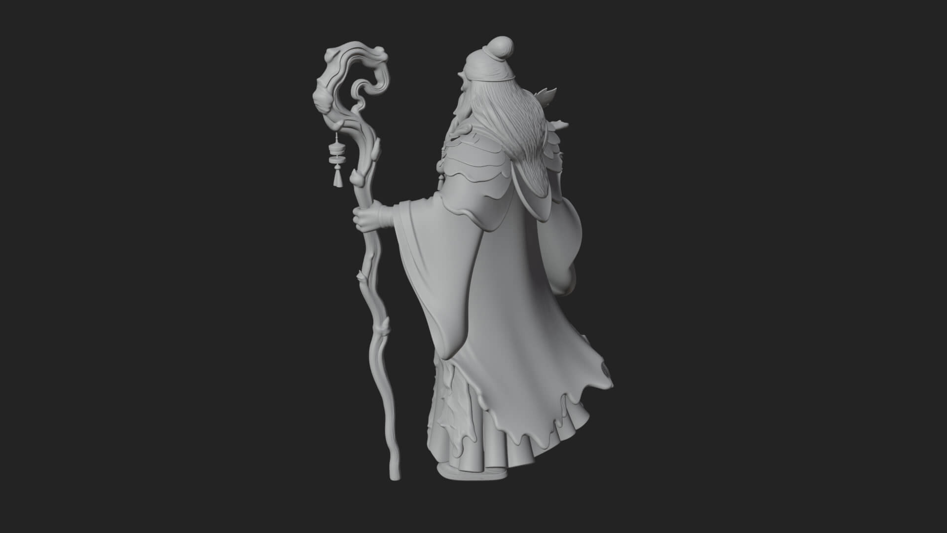 Robed Wizard Statue Design 12 3D Print Model 3D Model