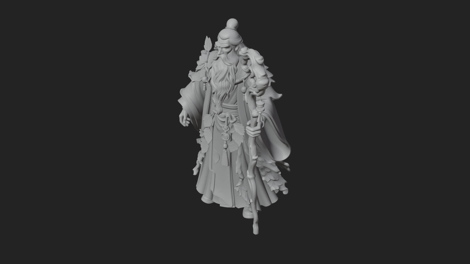 Robed Wizard Statue Design 12 3D Print Model 3D Model