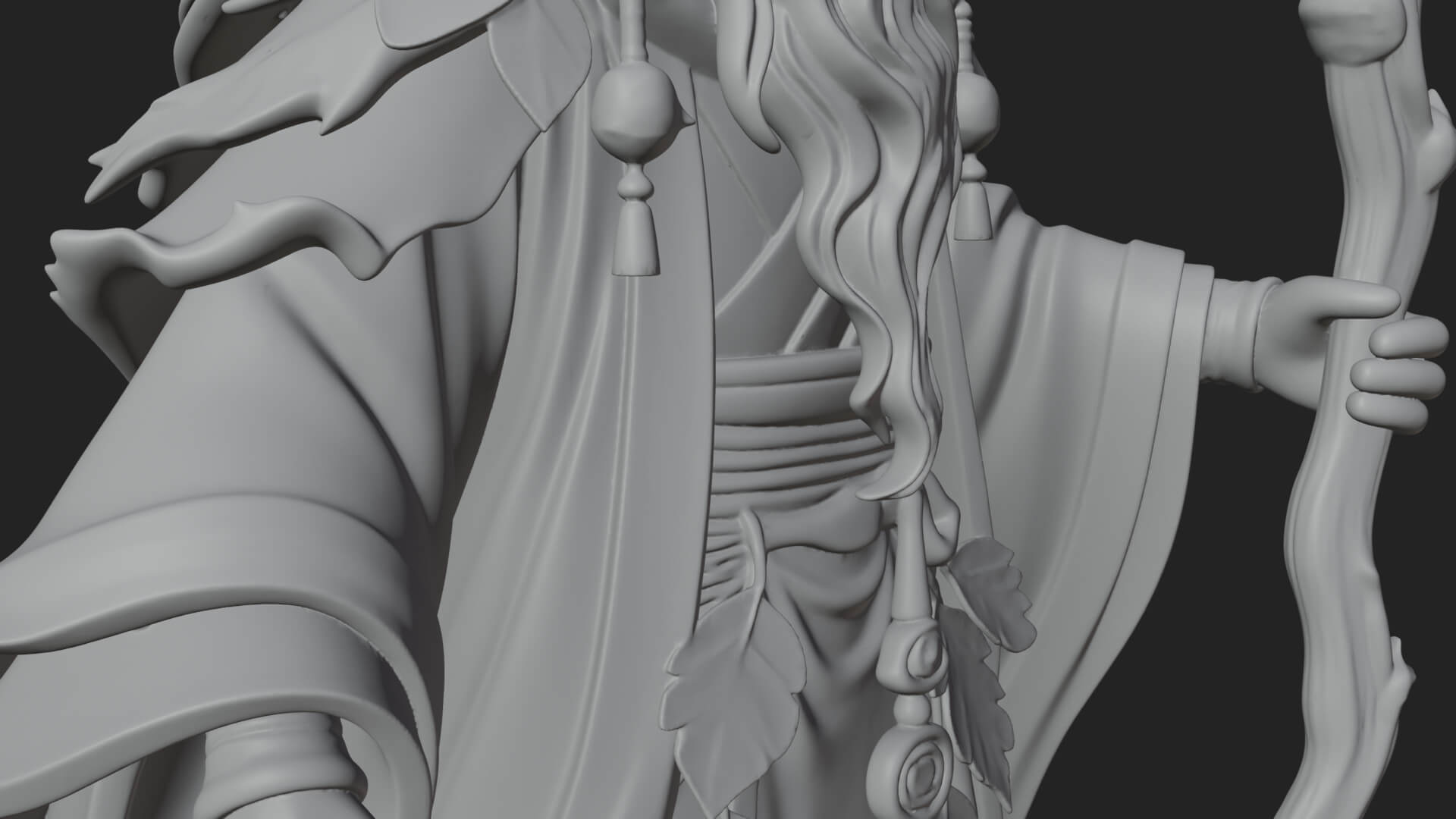Robed Wizard Statue Design 12 3D Print Model 3D Model