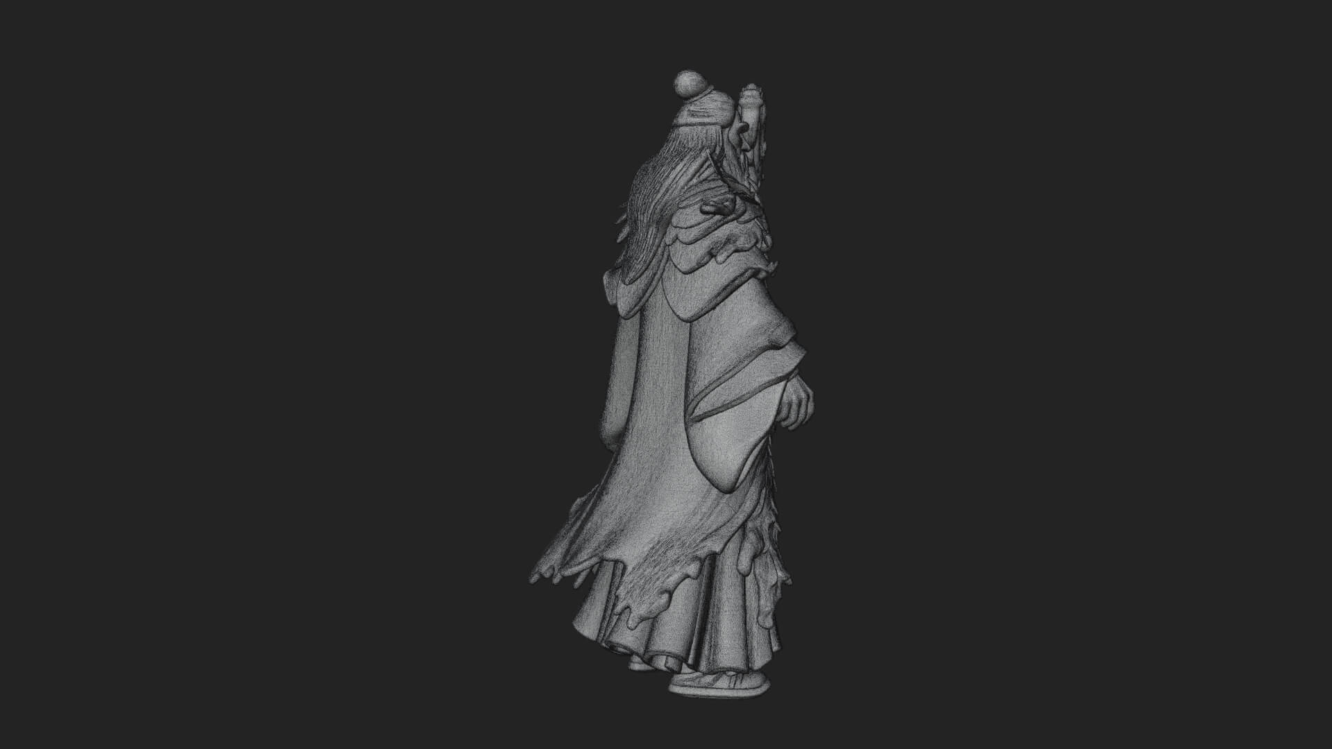 Robed Wizard Statue Design 12 3D Print Model 3D Model