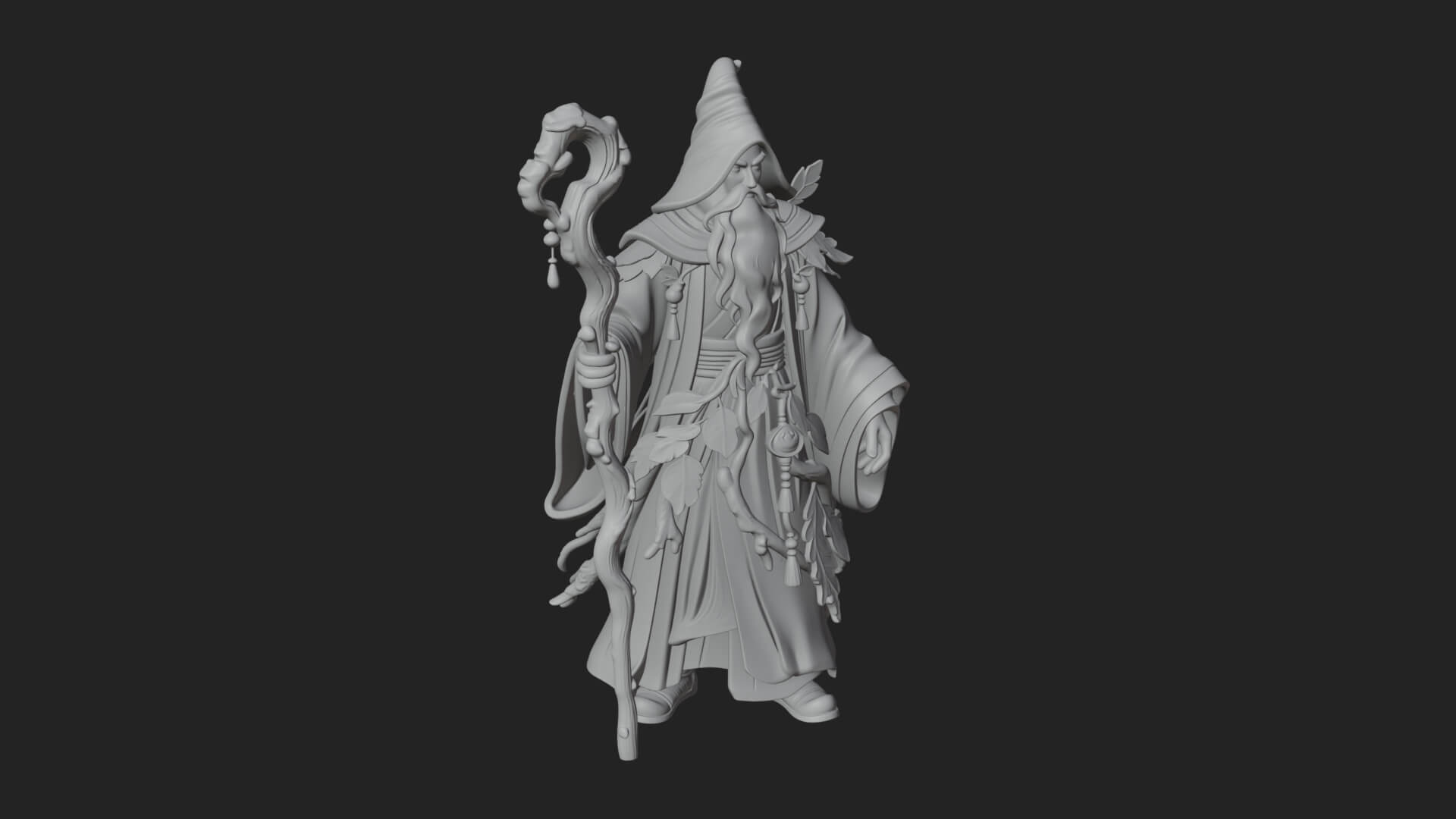 Robed Wizard Statue Design 13 3D Print Model 3D Model