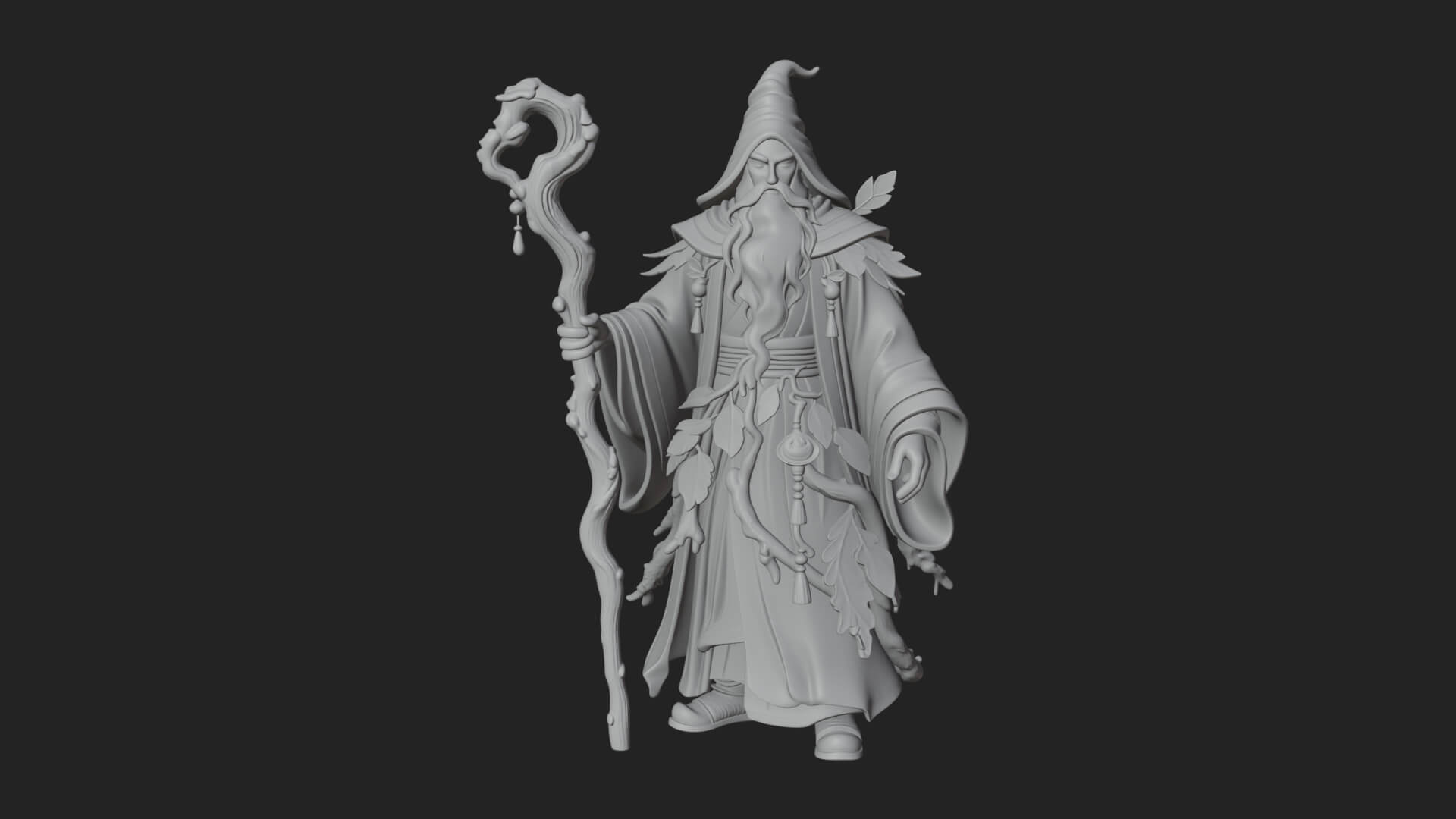 Robed Wizard Statue Design 13 3D Print Model 3D Model