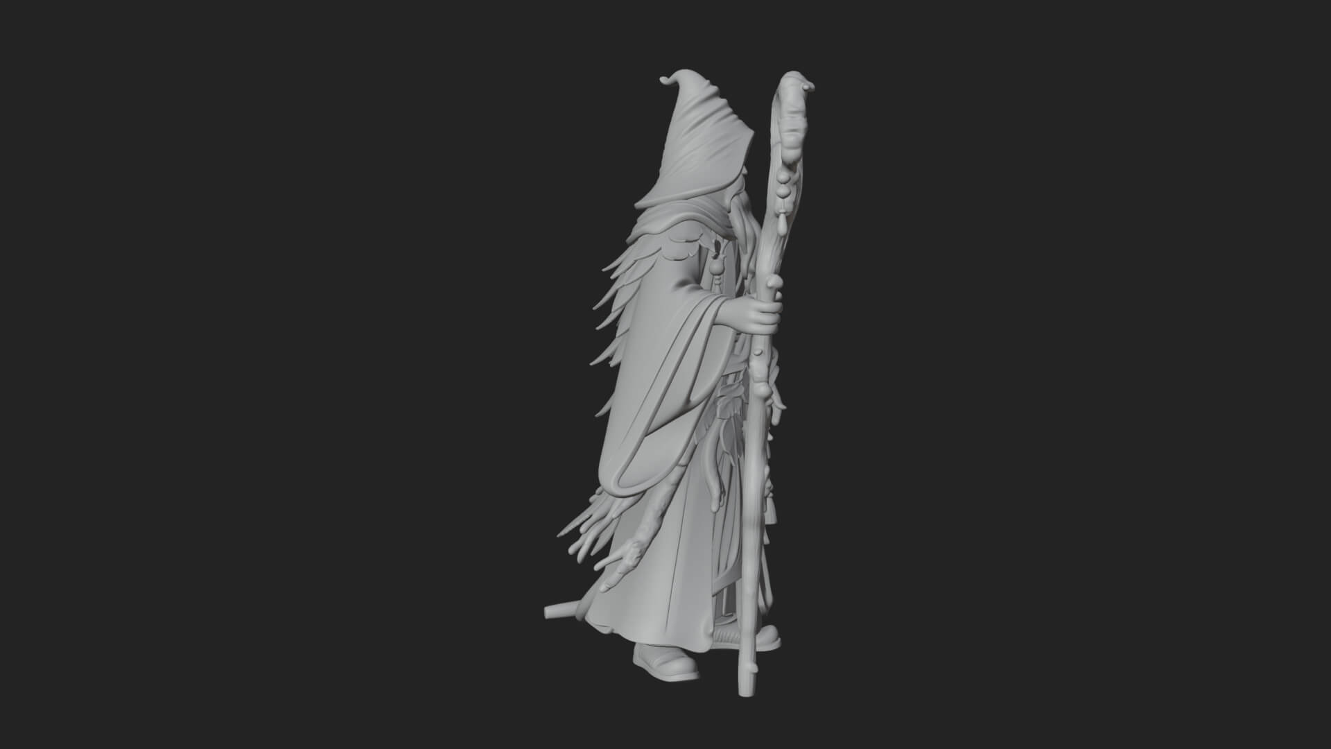 Robed Wizard Statue Design 13 3D Print Model 3D Model