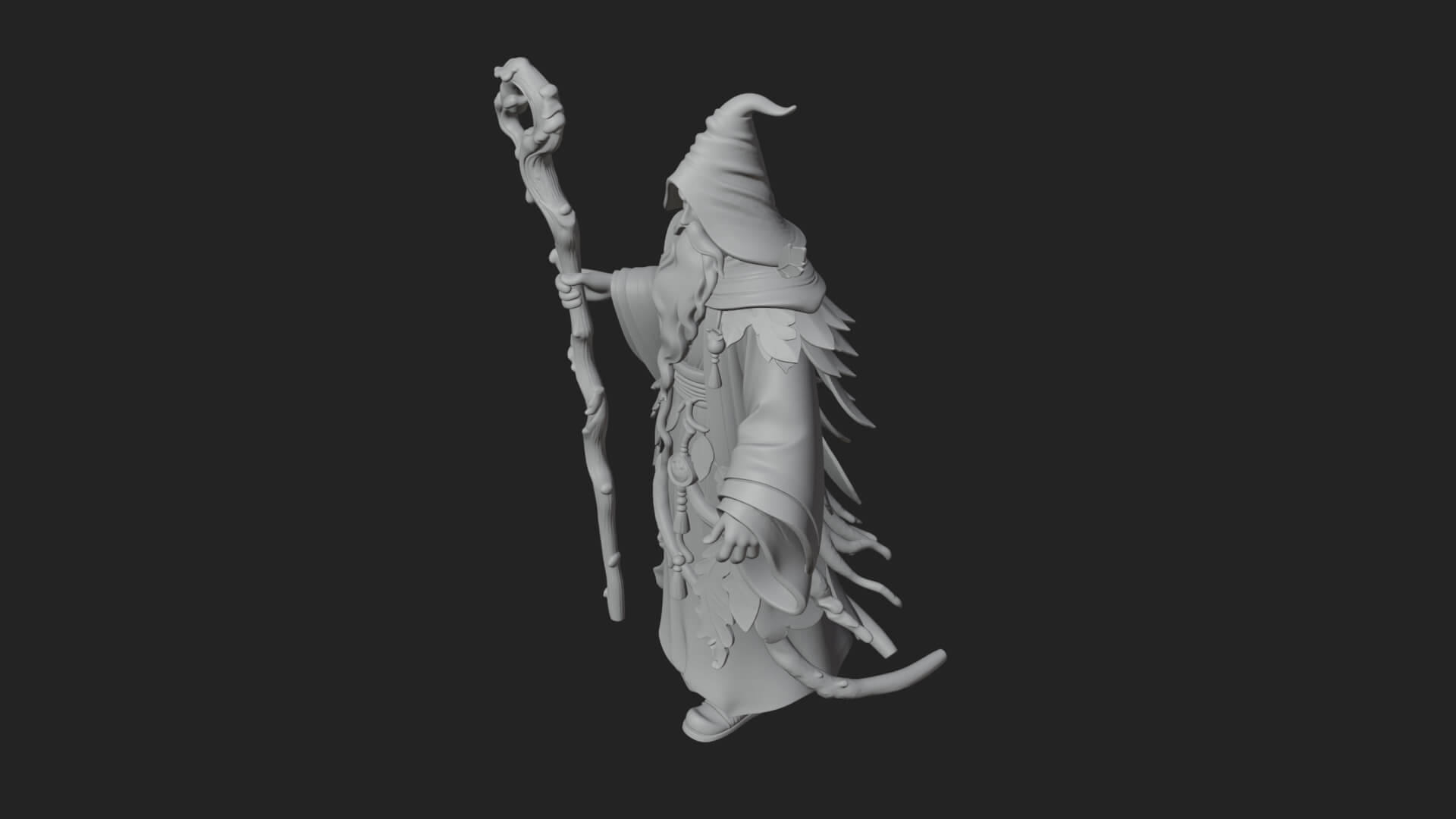 Robed Wizard Statue Design 13 3D Print Model 3D Model