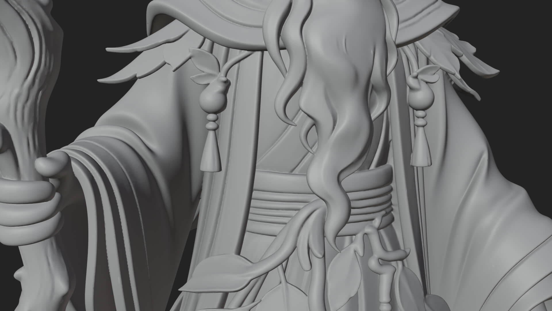Robed Wizard Statue Design 13 3D Print Model 3D Model