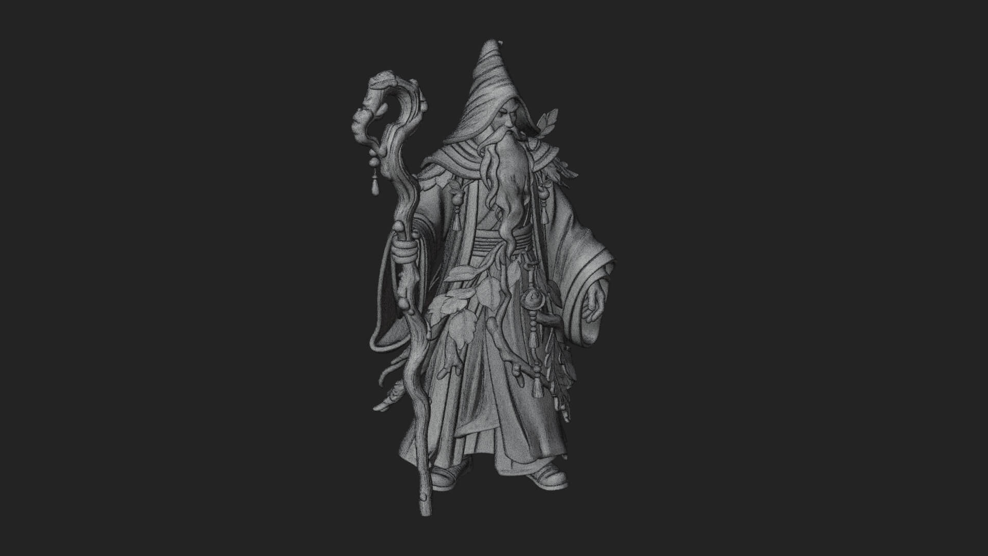 Robed Wizard Statue Design 13 3D Print Model 3D Model