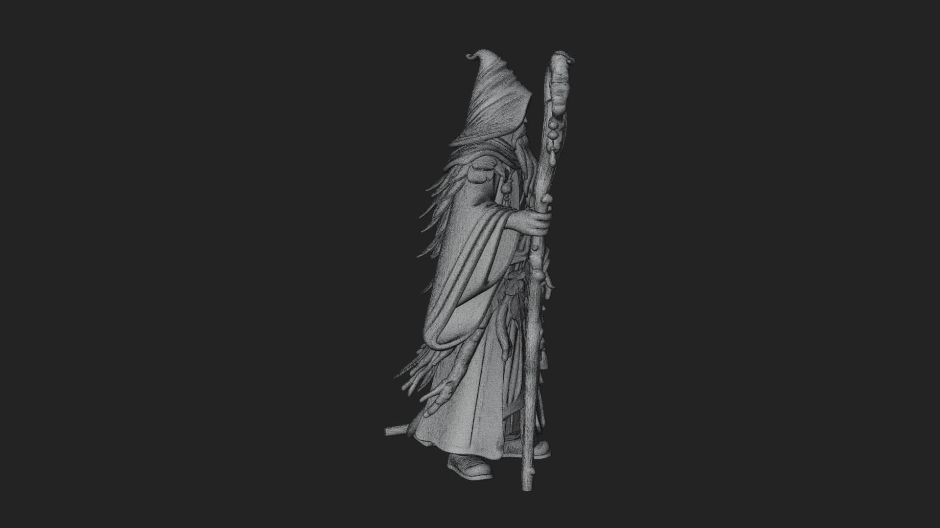 Robed Wizard Statue Design 13 3D Print Model 3D Model