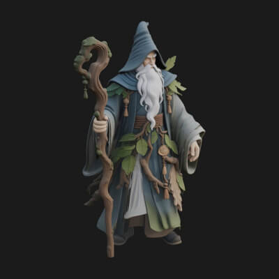 Robed Wizard Statue Design 13 3D Print Model