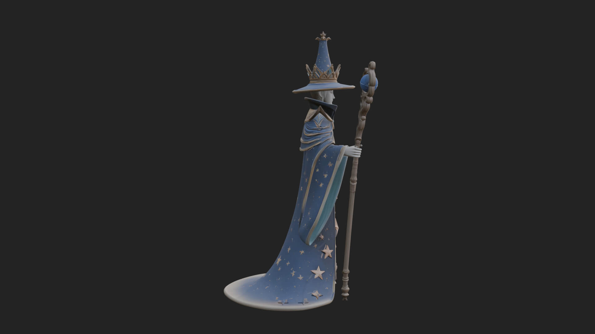 Robed Wizard Statue Design 14 3D Print Model 3D Model