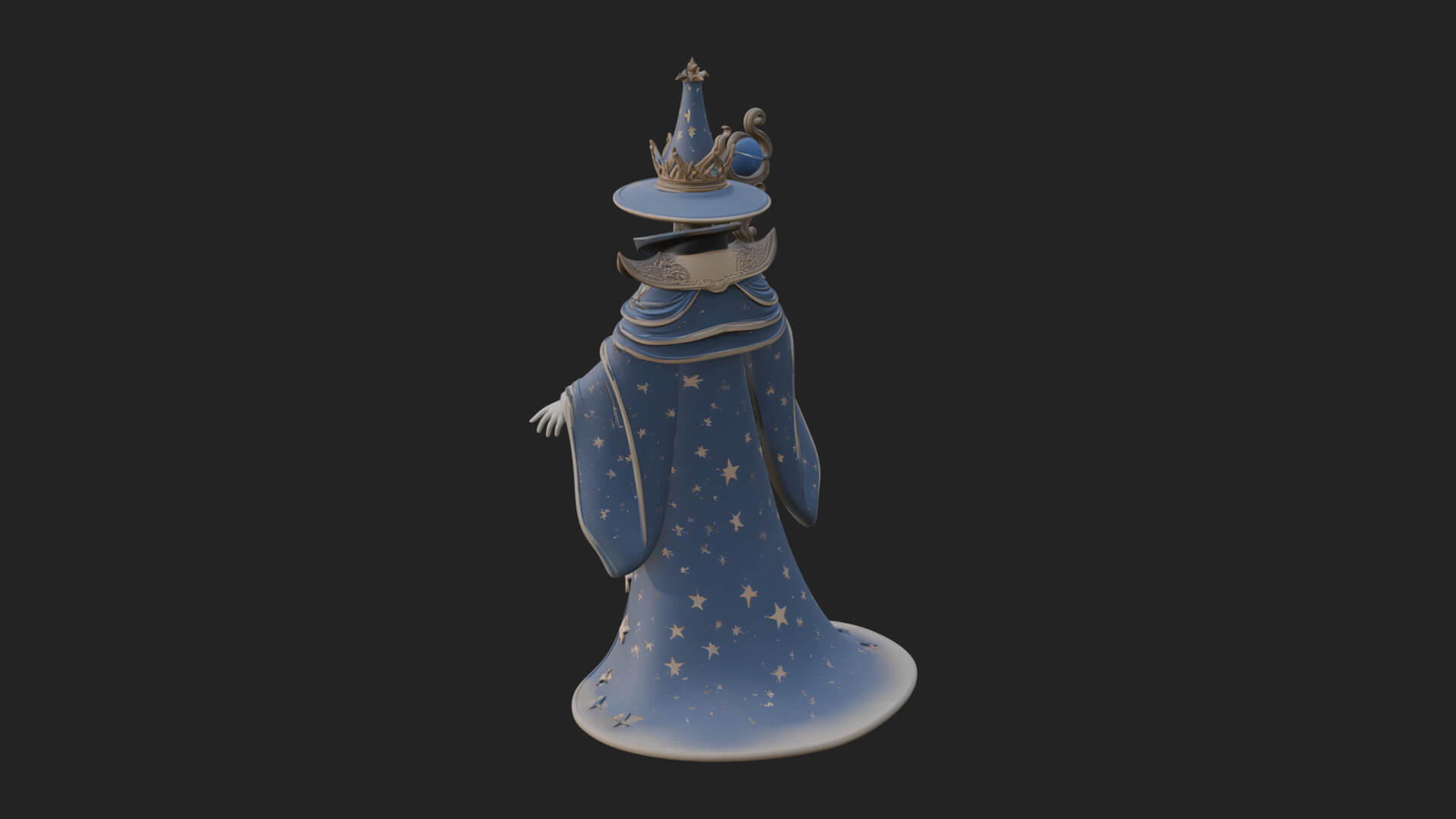 Robed Wizard Statue Design 14 3D Print Model 3D Model