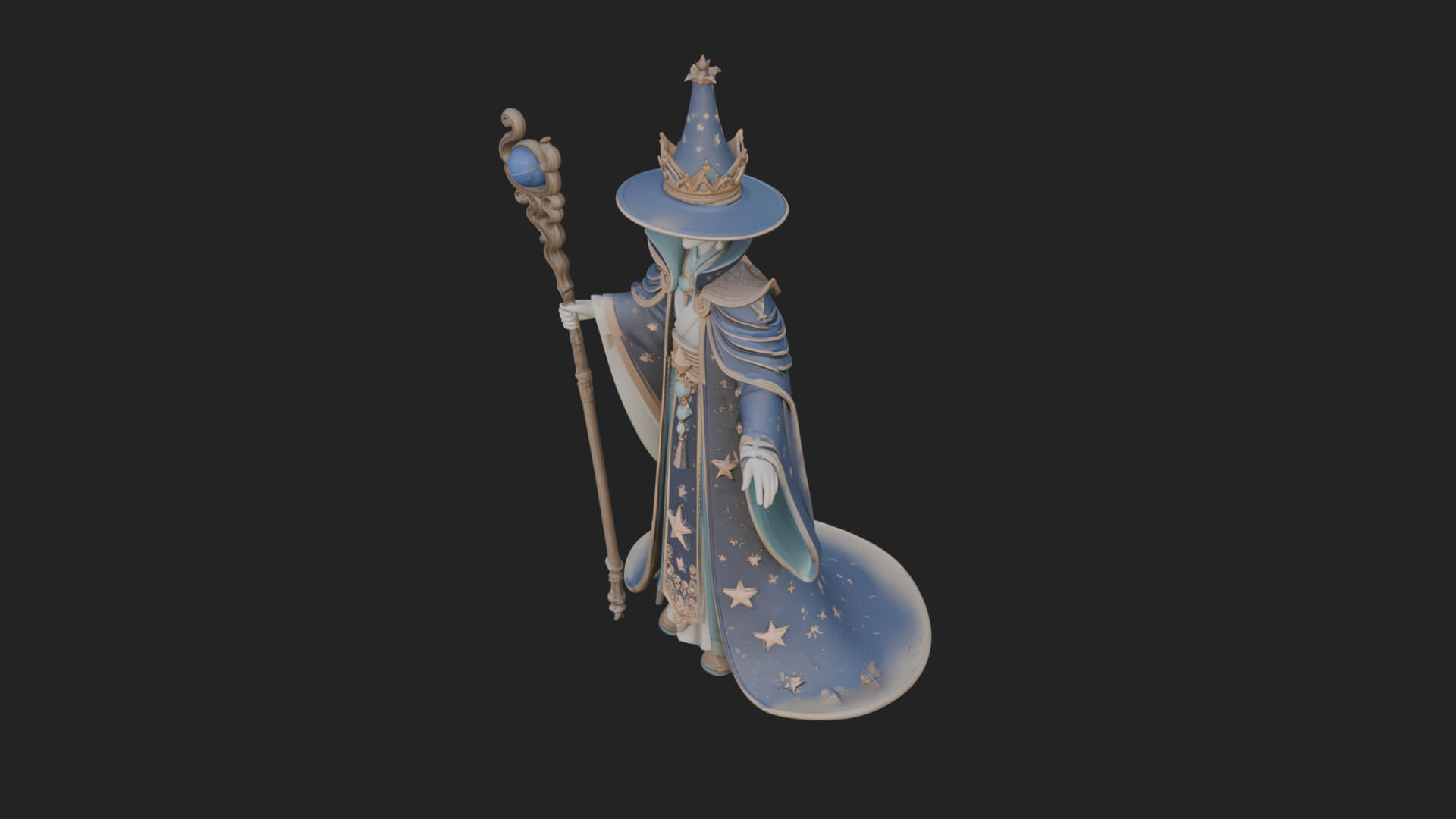 Robed Wizard Statue Design 14 3D Print Model 3D Model