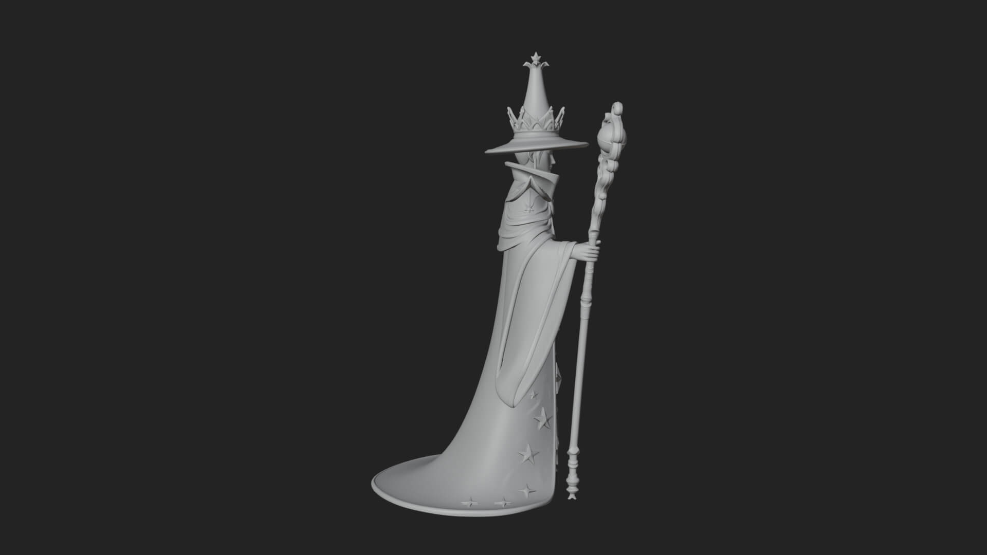 Robed Wizard Statue Design 14 3D Print Model 3D Model