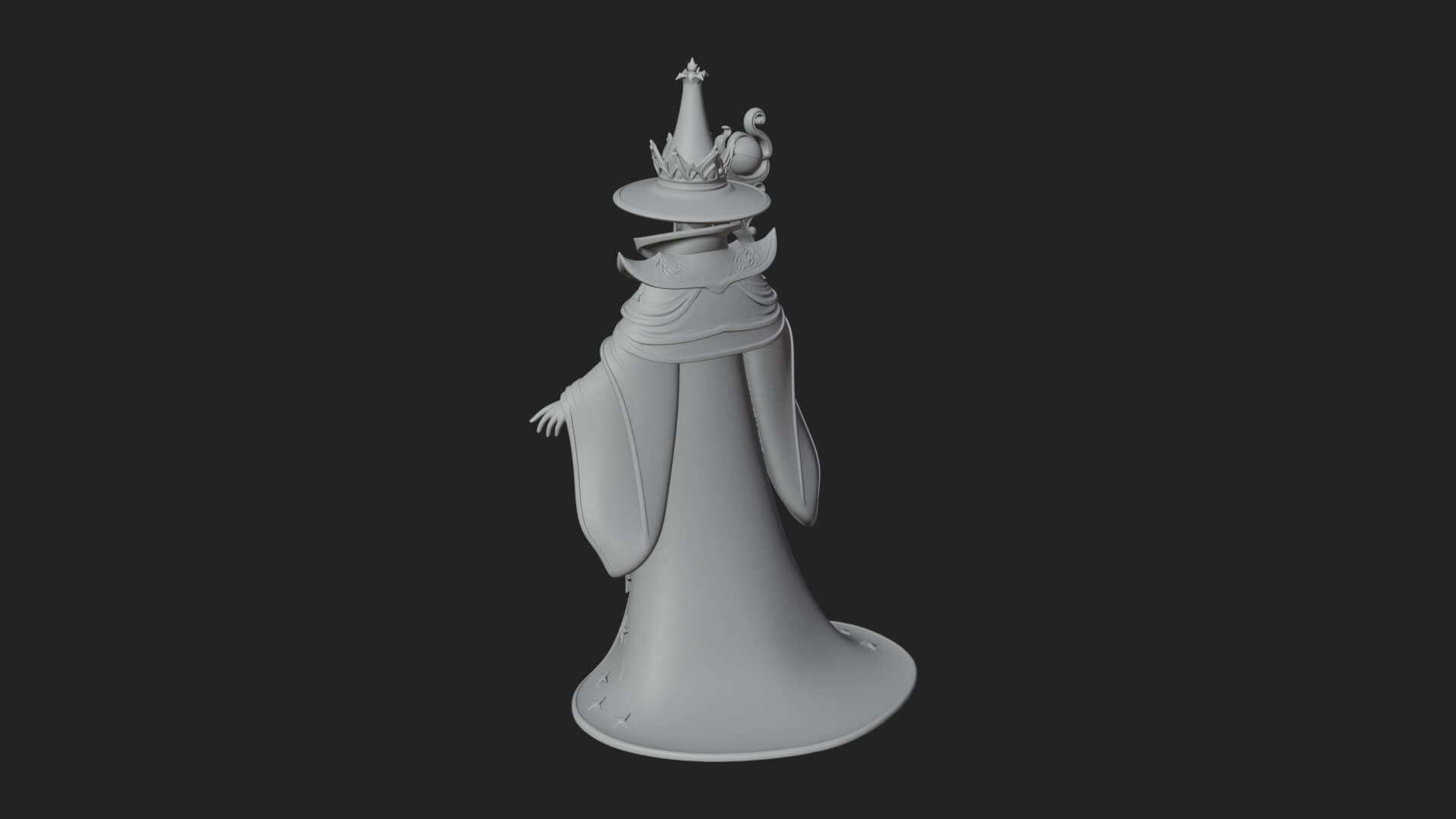 Robed Wizard Statue Design 14 3D Print Model 3D Model