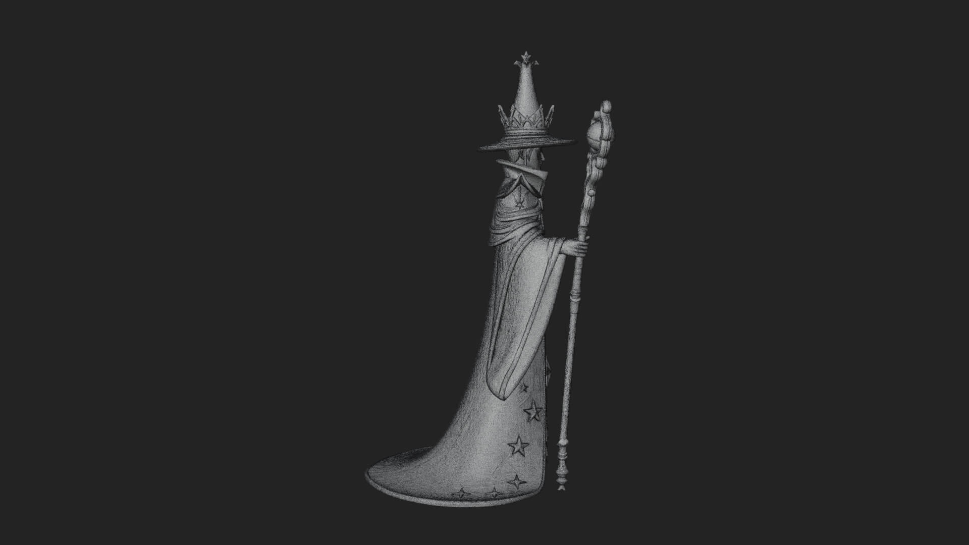 Robed Wizard Statue Design 14 3D Print Model 3D Model