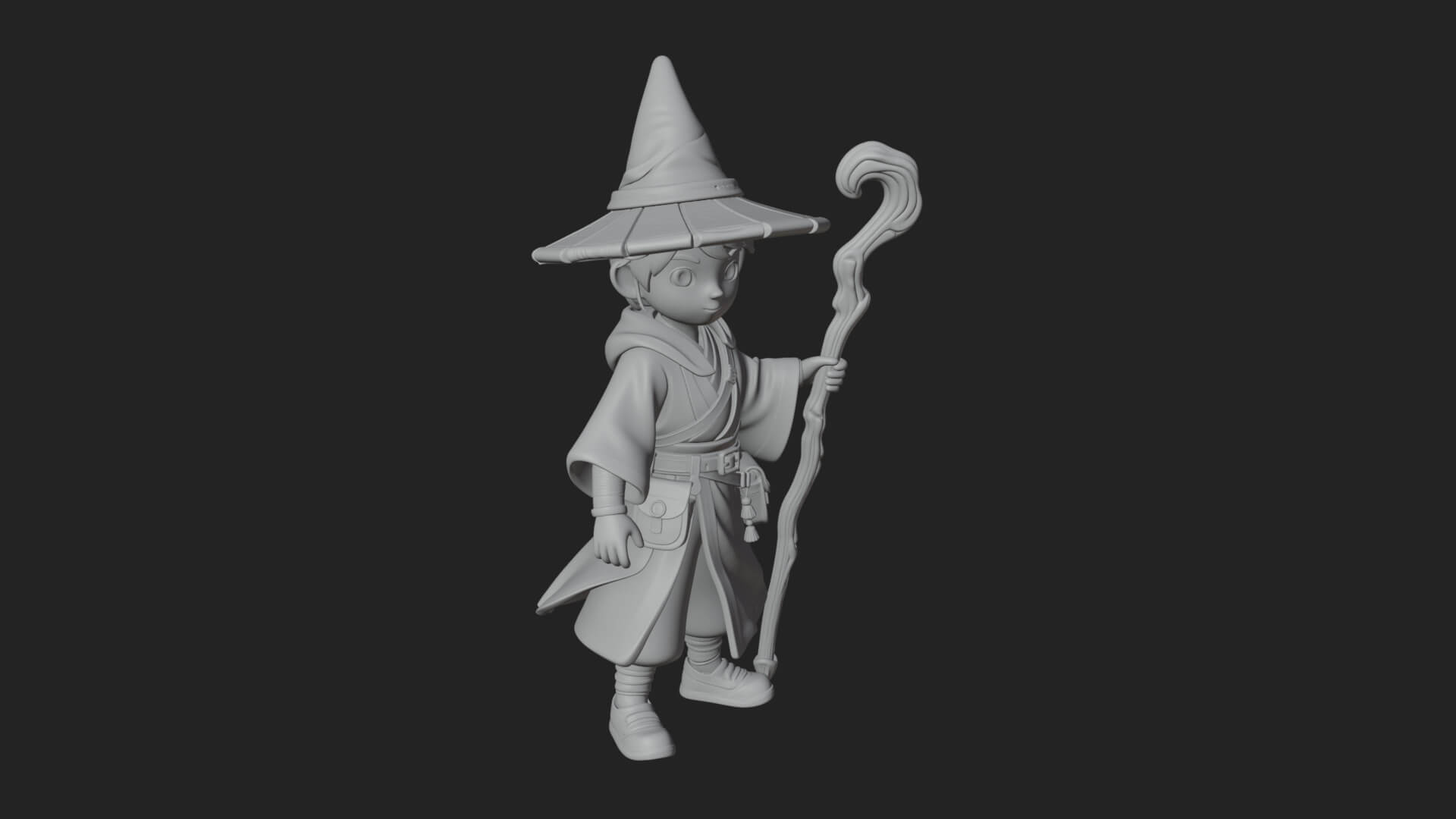 Robed Wizard Statue Design 15 3D Print Model 3D Model