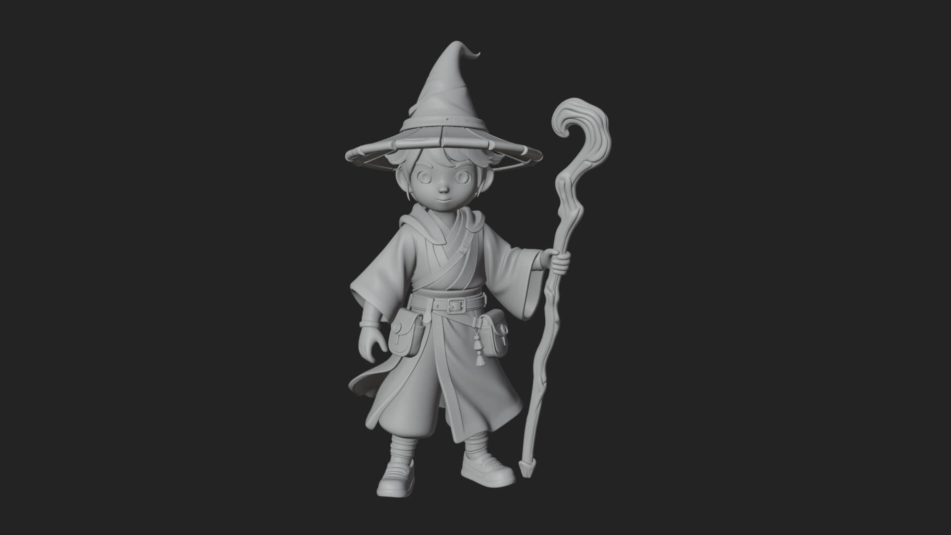 Robed Wizard Statue Design 15 3D Print Model 3D Model