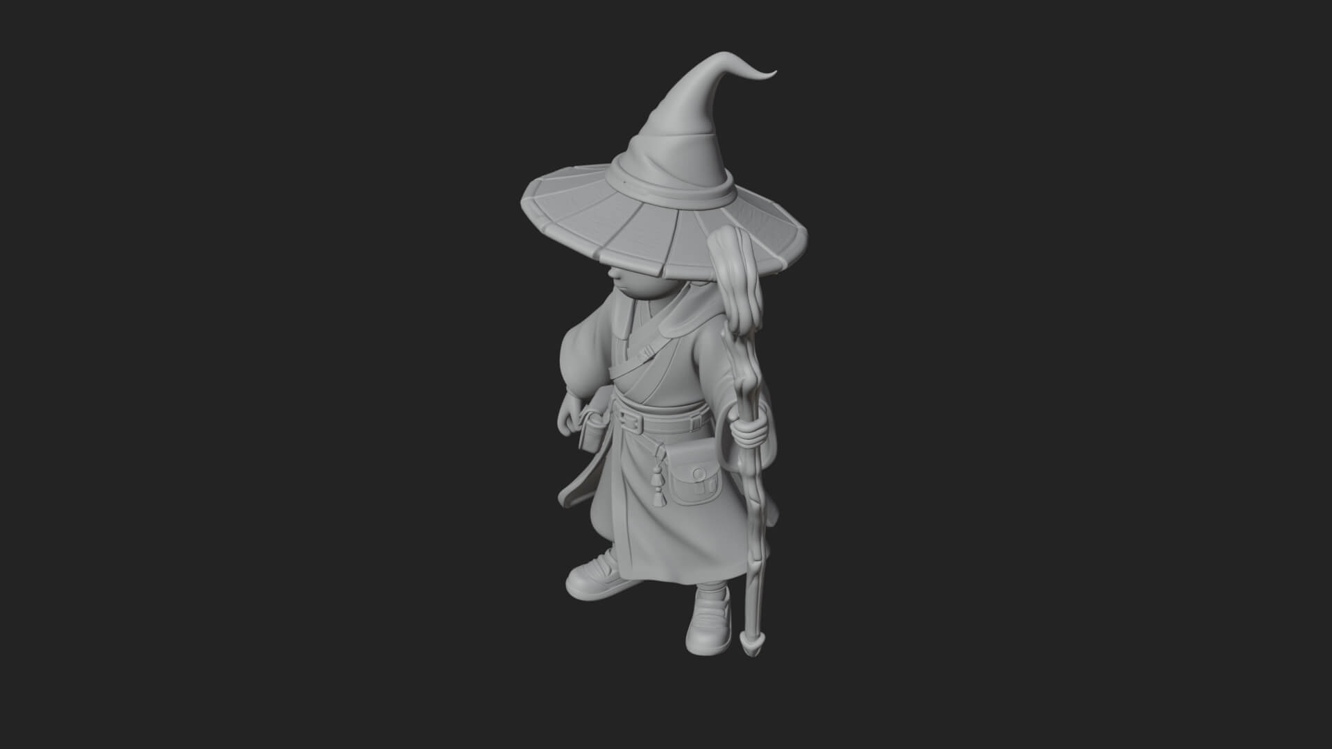 Robed Wizard Statue Design 15 3D Print Model 3D Model
