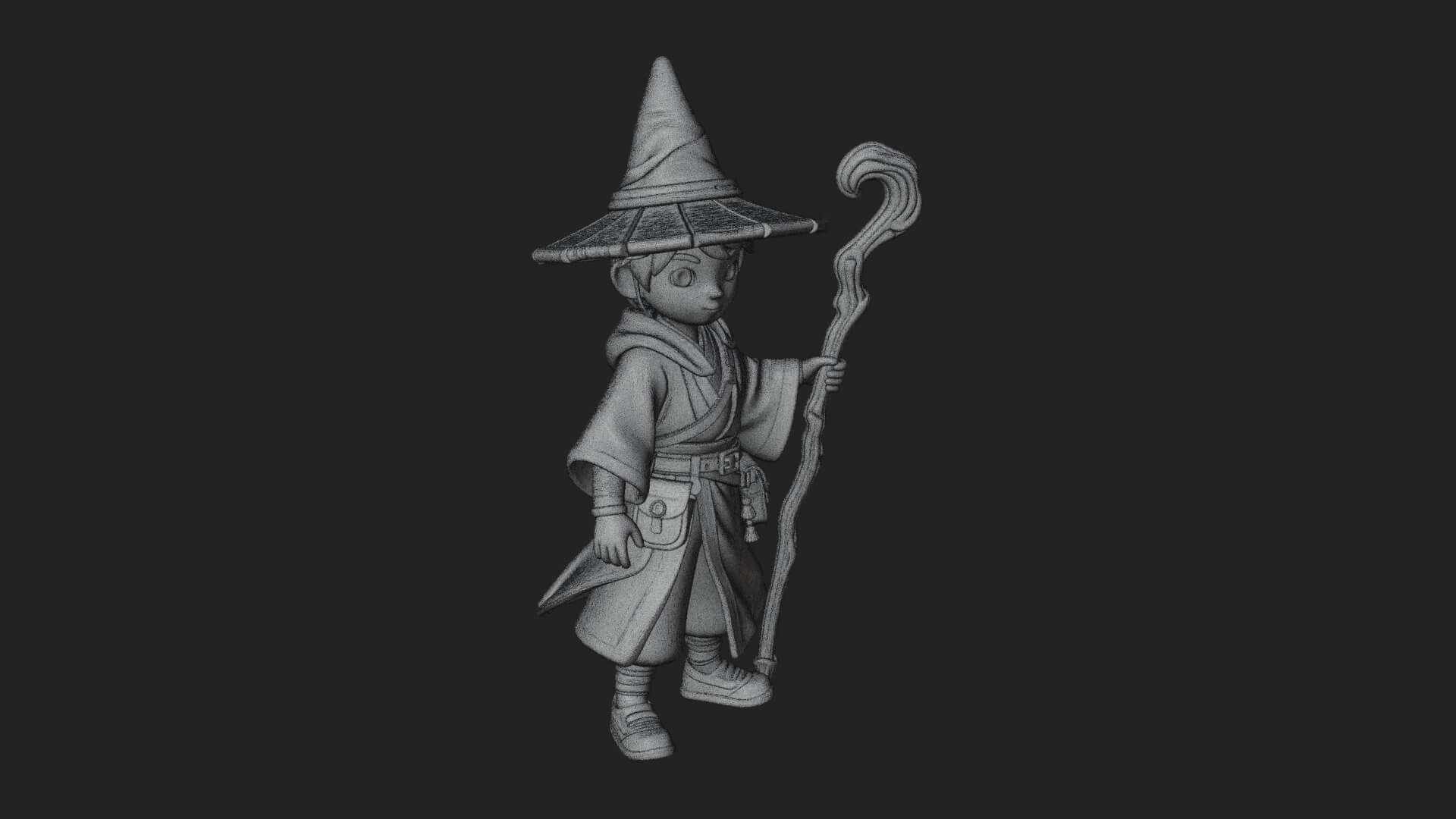 Robed Wizard Statue Design 15 3D Print Model 3D Model