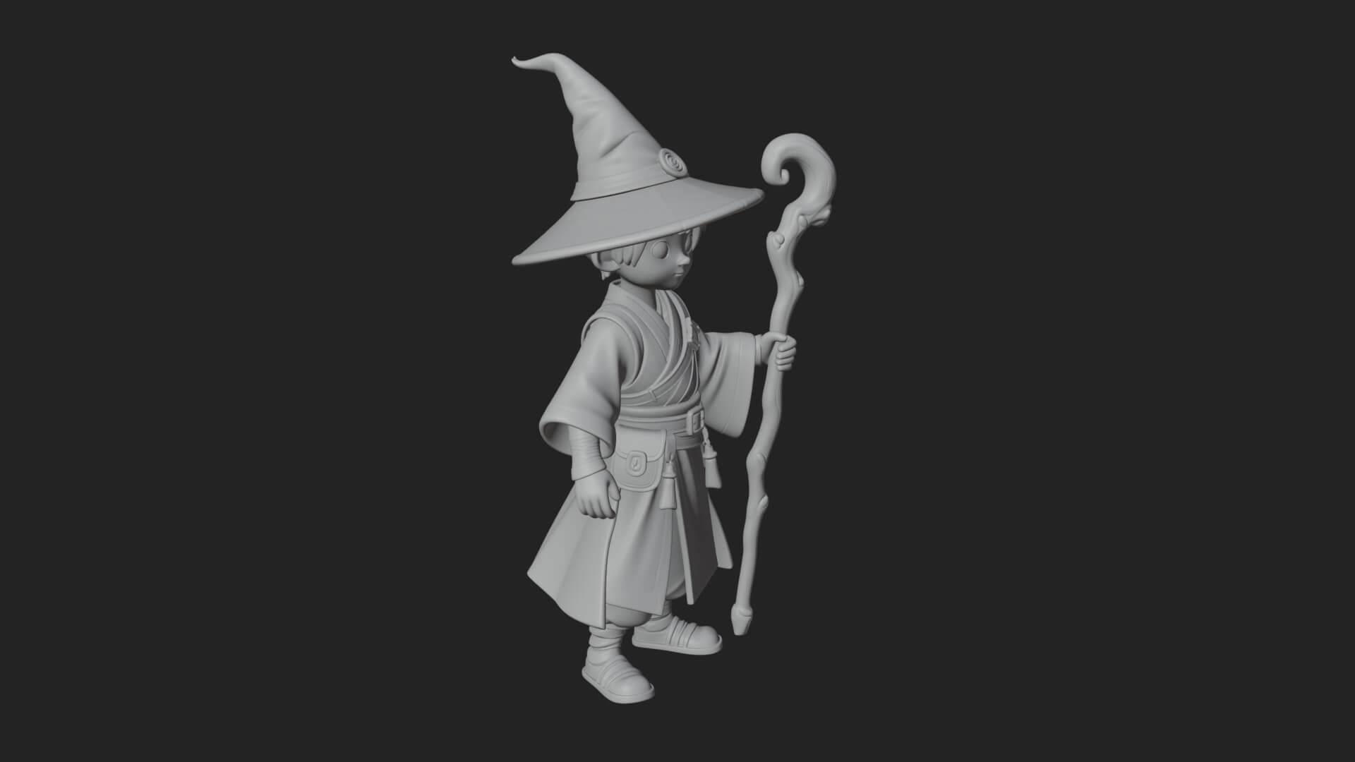 Robed Wizard Statue Design 16 3D Print Model 3D Model