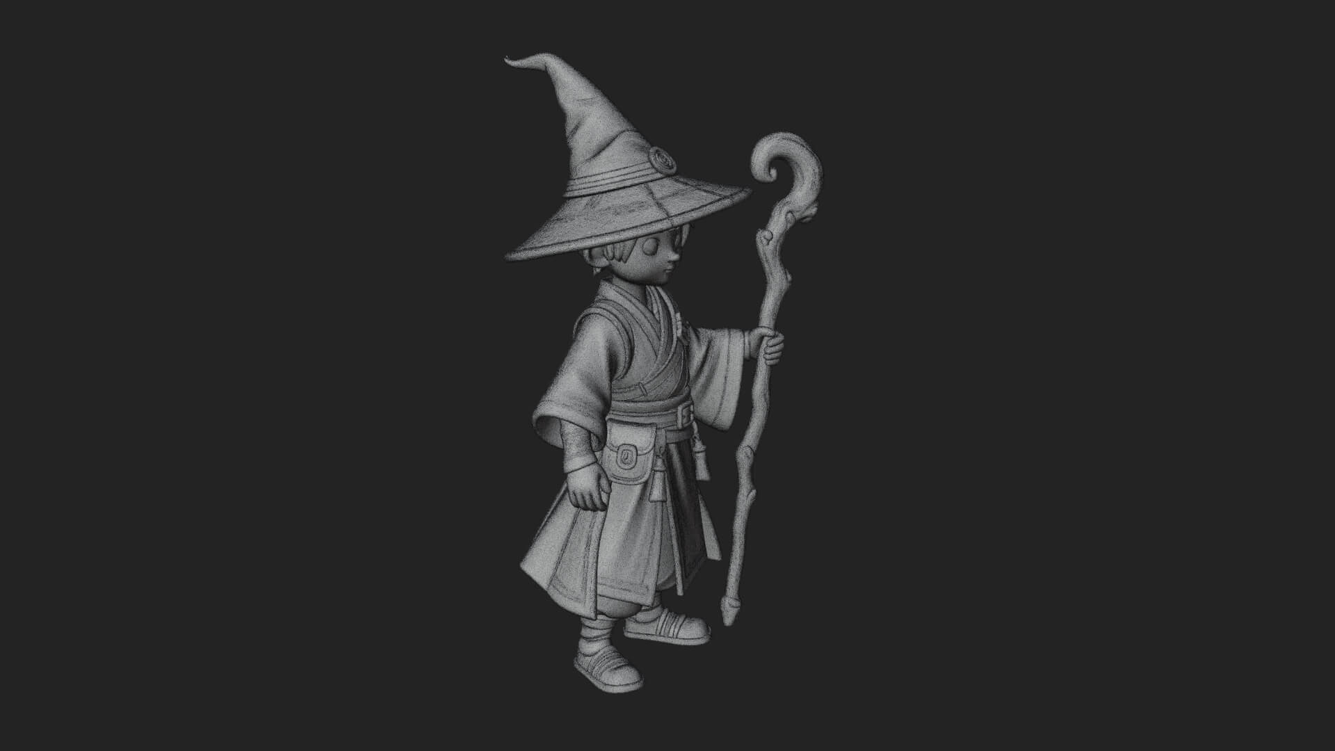 Robed Wizard Statue Design 16 3D Print Model 3D Model