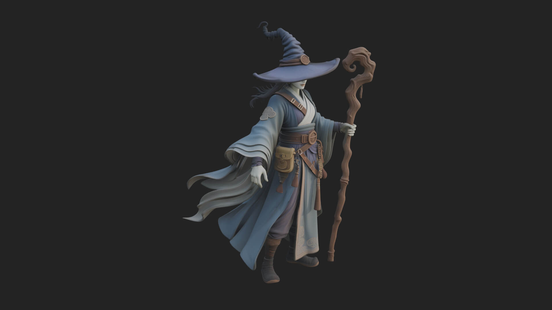 Robed Wizard Statue Design 3 3D Print Model 3D Model