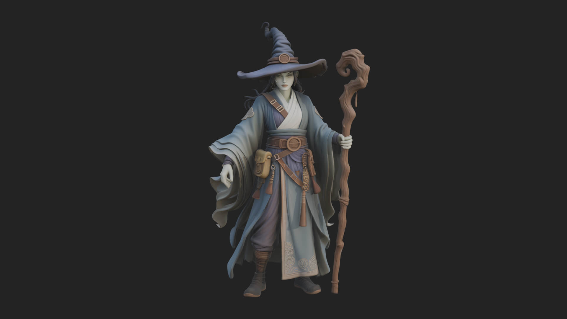 Robed Wizard Statue Design 3 3D Print Model 3D Model