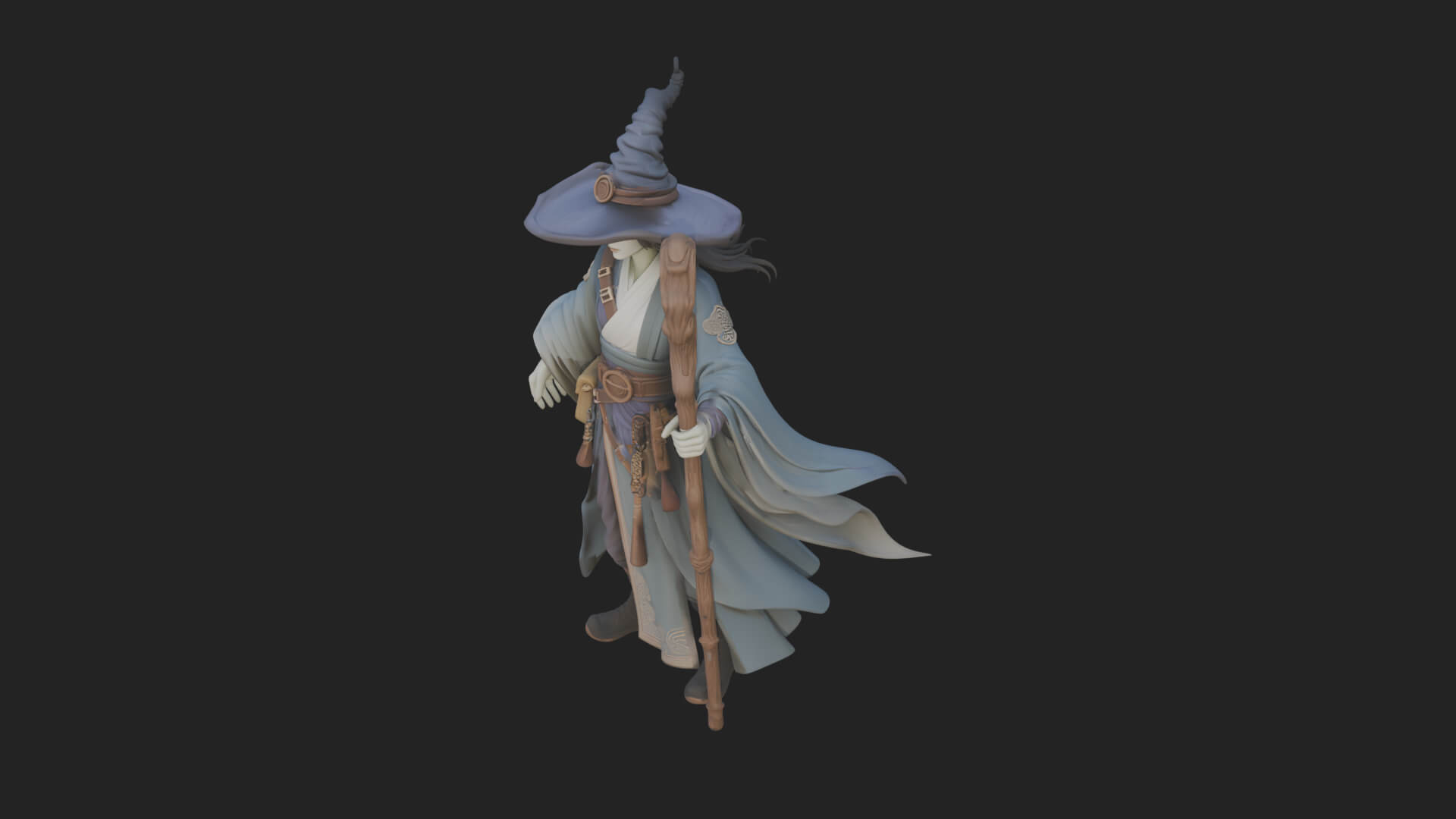 Robed Wizard Statue Design 3 3D Print Model 3D Model