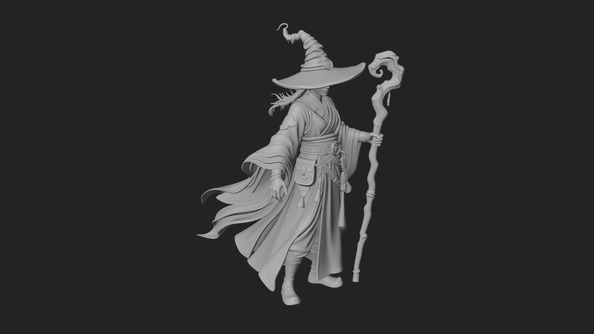 Robed Wizard Statue Design 3 3D Print Model 3D Model