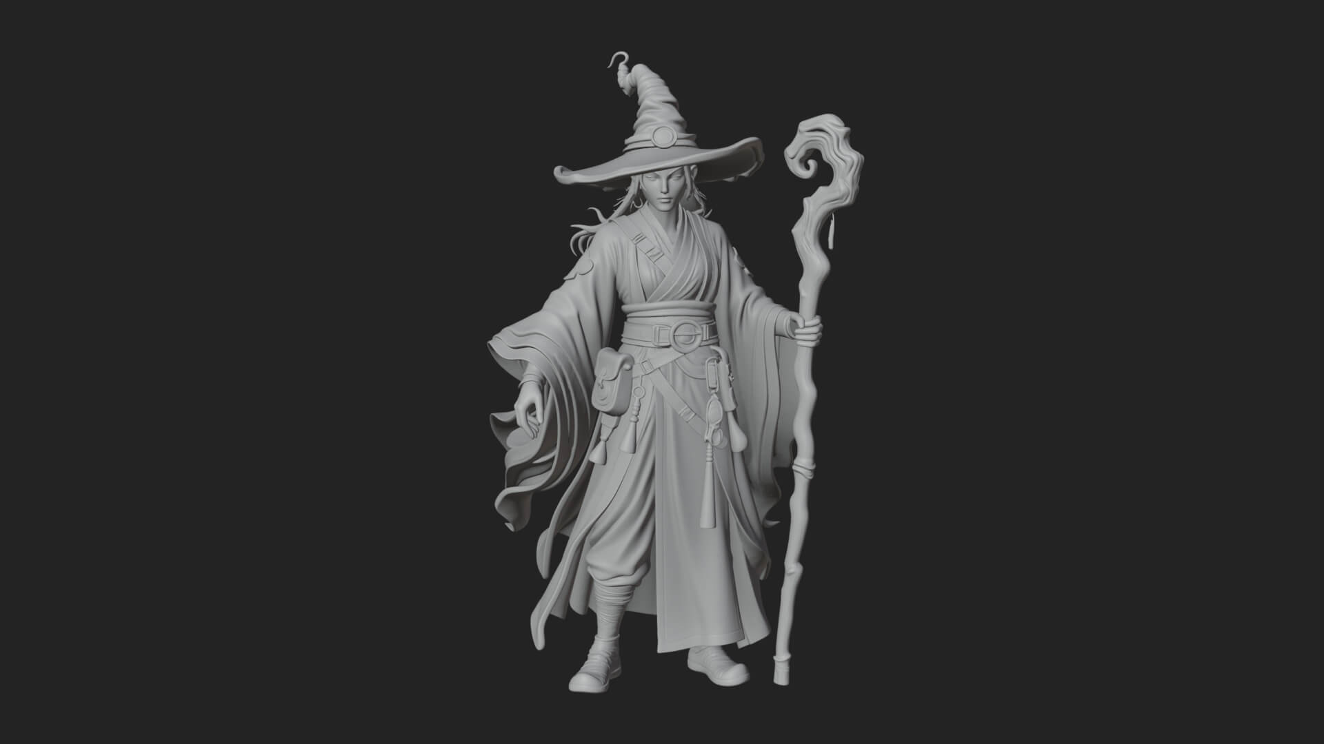 Robed Wizard Statue Design 3 3D Print Model 3D Model