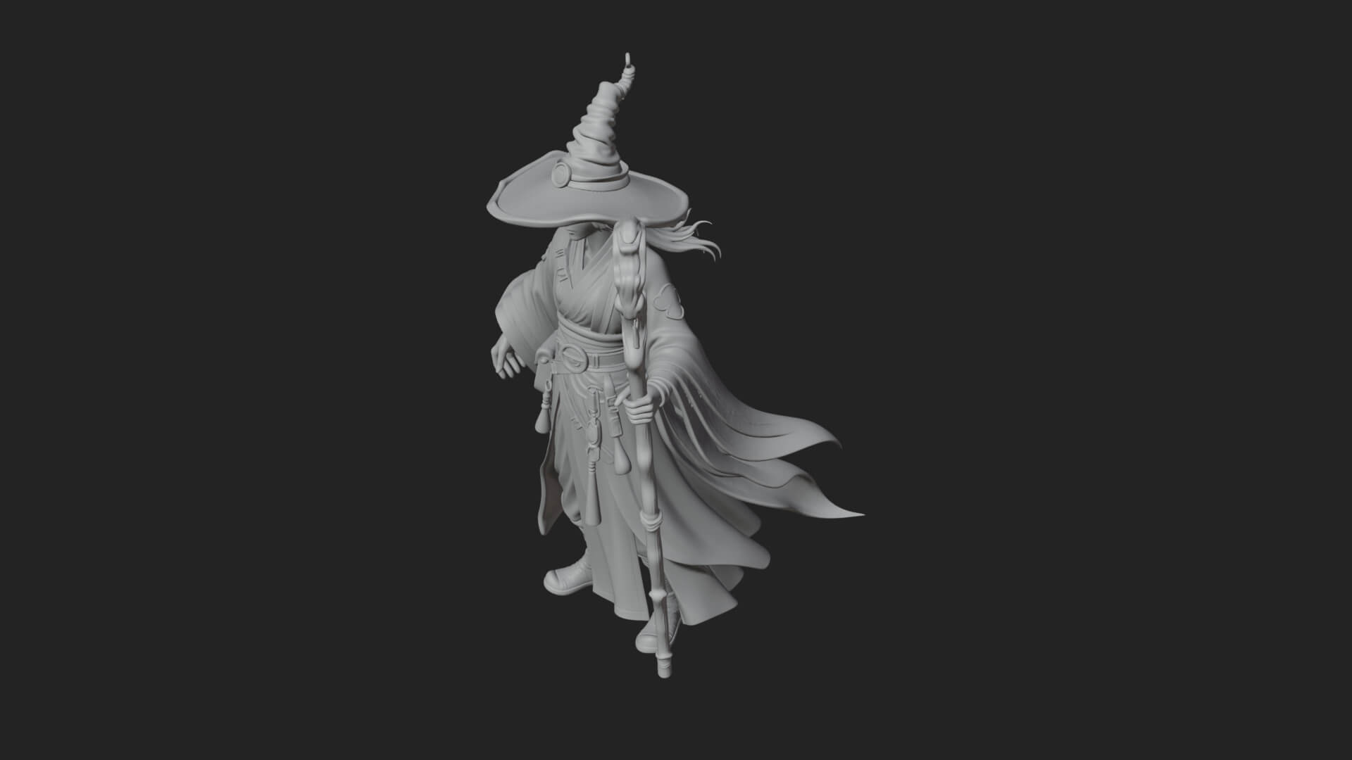 Robed Wizard Statue Design 3 3D Print Model 3D Model