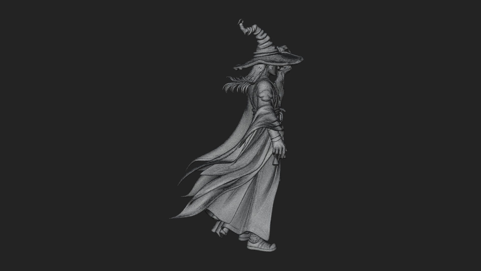 Robed Wizard Statue Design 3 3D Print Model 3D Model