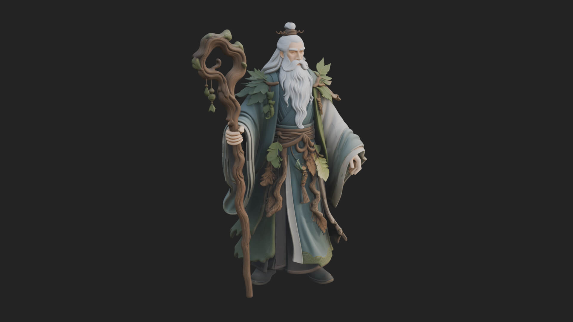 Robed Wizard Statue Design 4 3D Print Model 3D Model