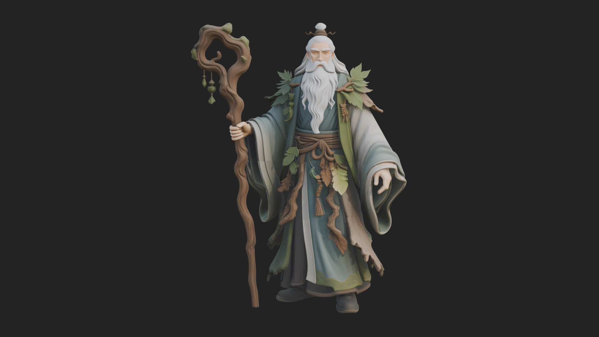 Robed Wizard Statue Design 4 3D Print Model 3D Model
