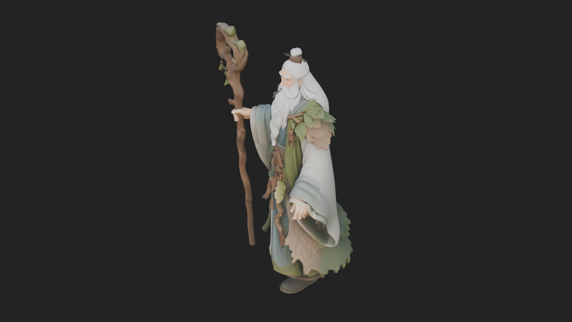 Robed Wizard Statue Design 4 3D Print Model 3D Model