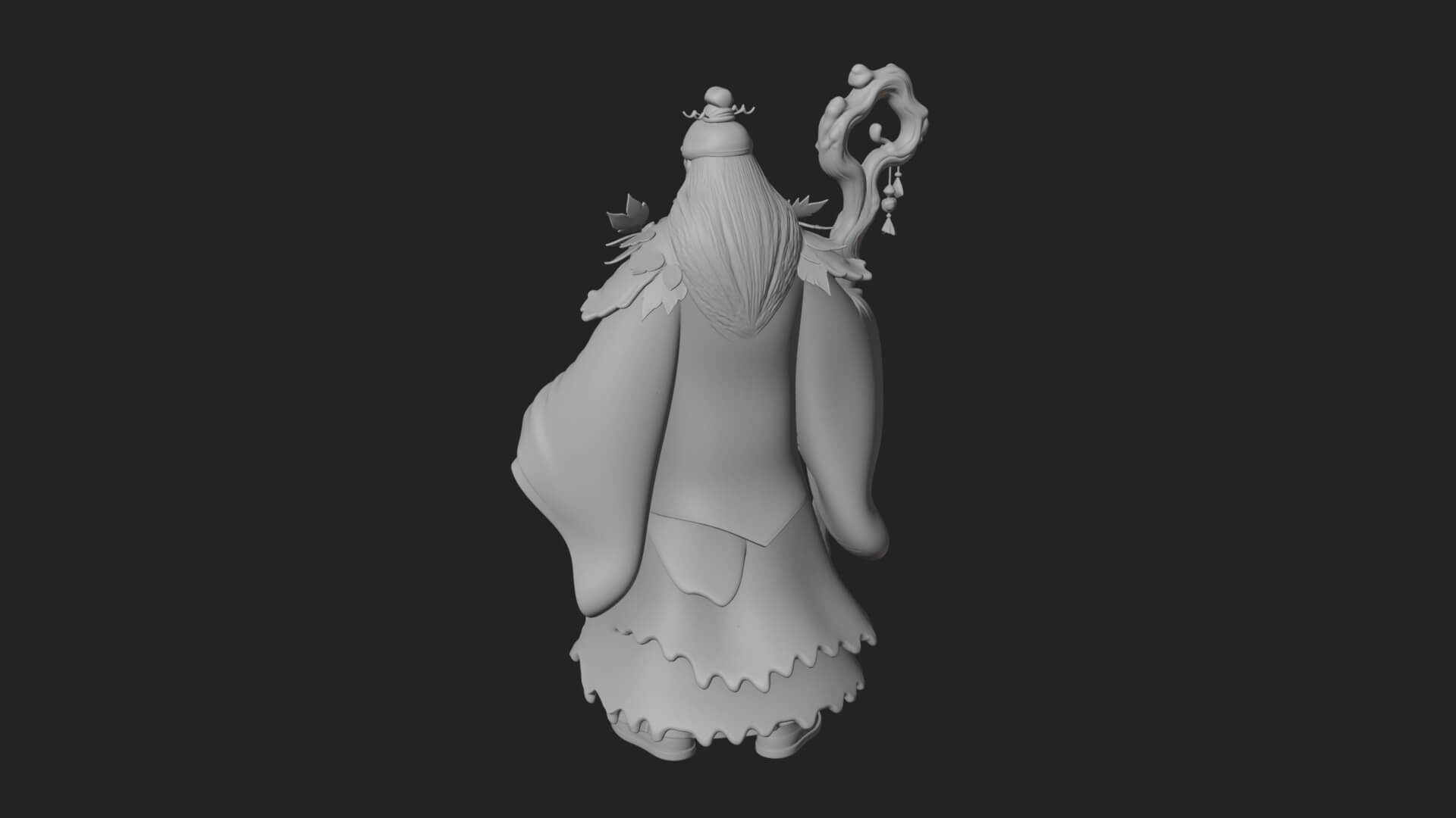 Robed Wizard Statue Design 4 3D Print Model 3D Model