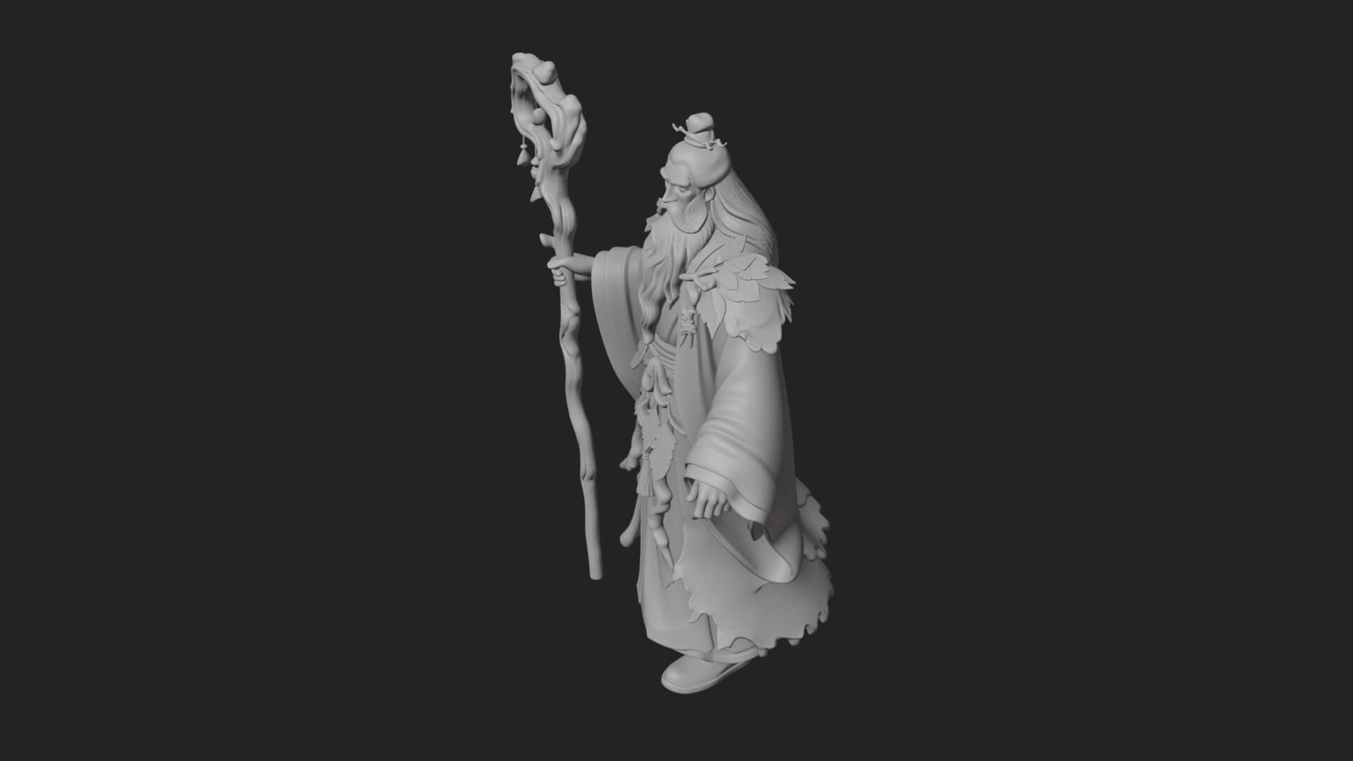 Robed Wizard Statue Design 4 3D Print Model 3D Model