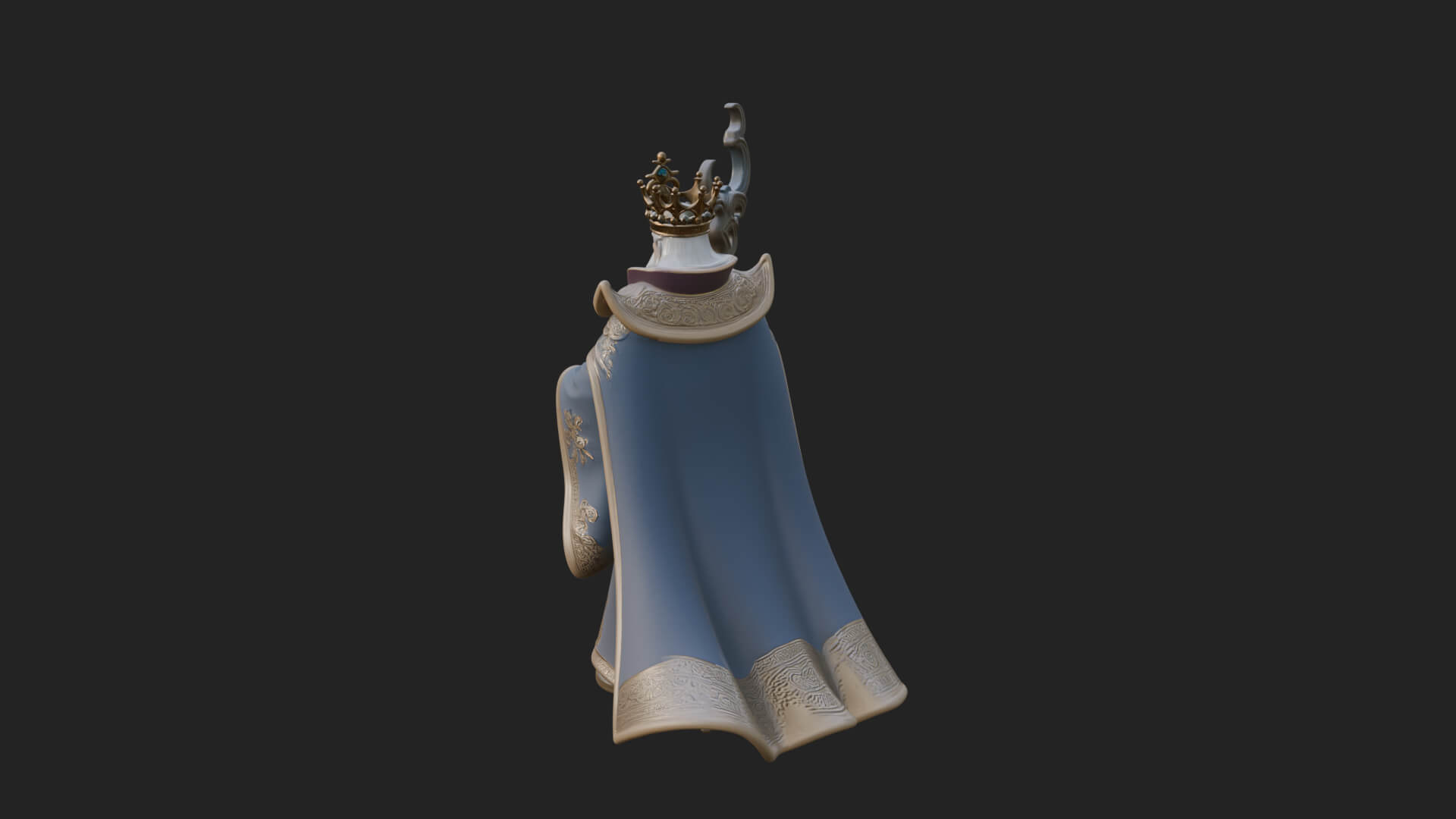 Robed Wizard Statue Design 5 3D Print Model 3D Model
