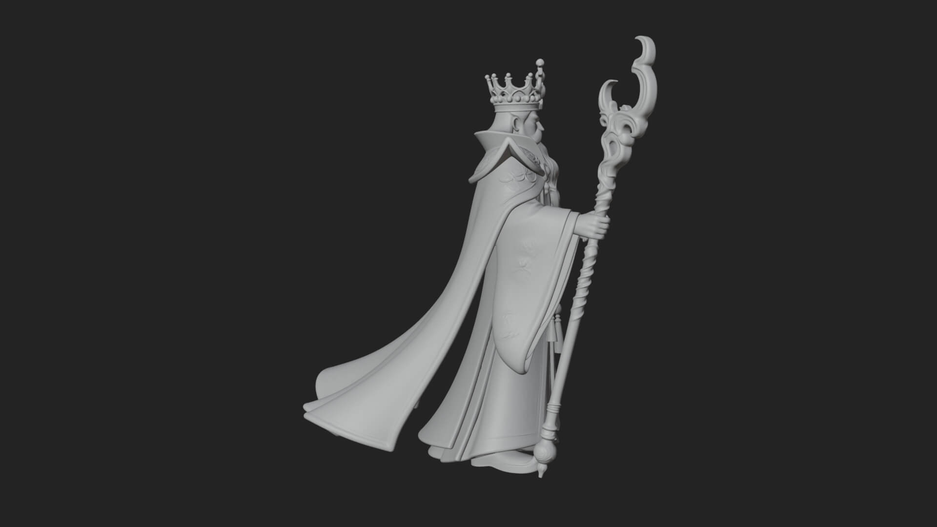Robed Wizard Statue Design 5 3D Print Model 3D Model
