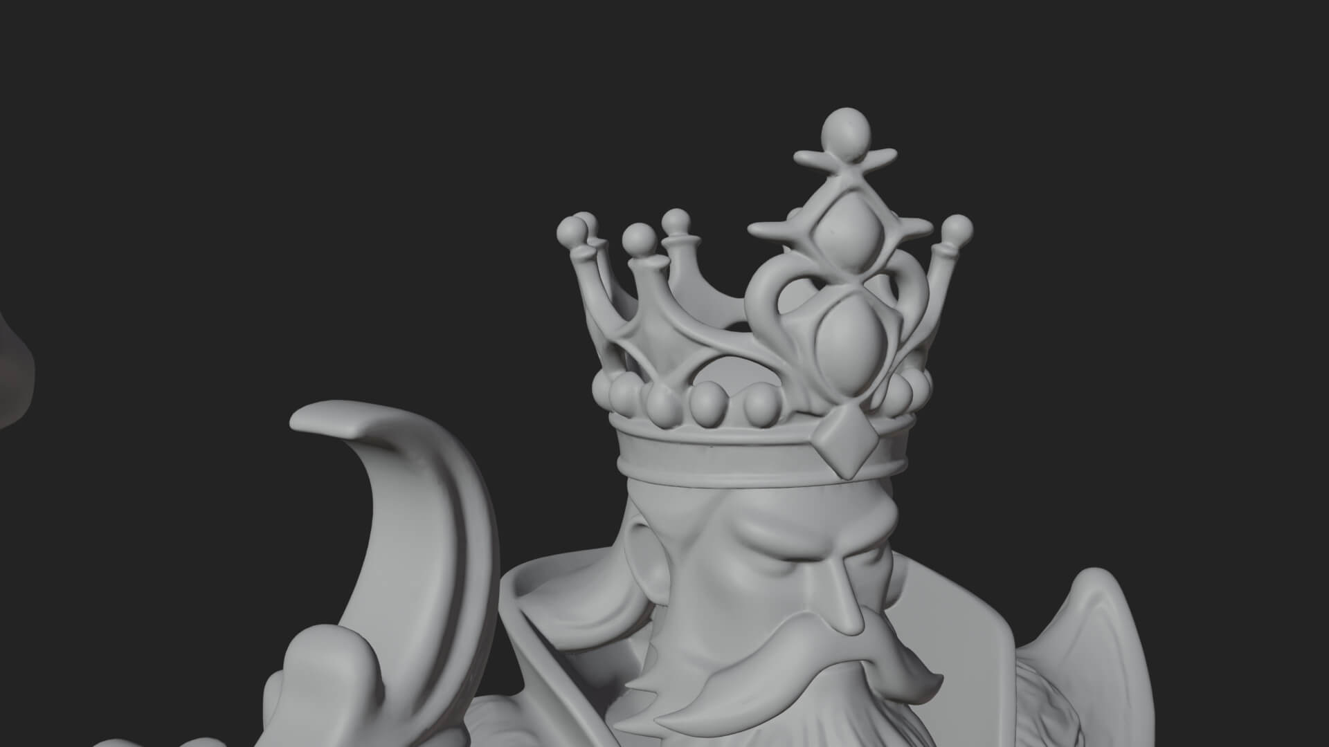 Robed Wizard Statue Design 5 3D Print Model 3D Model