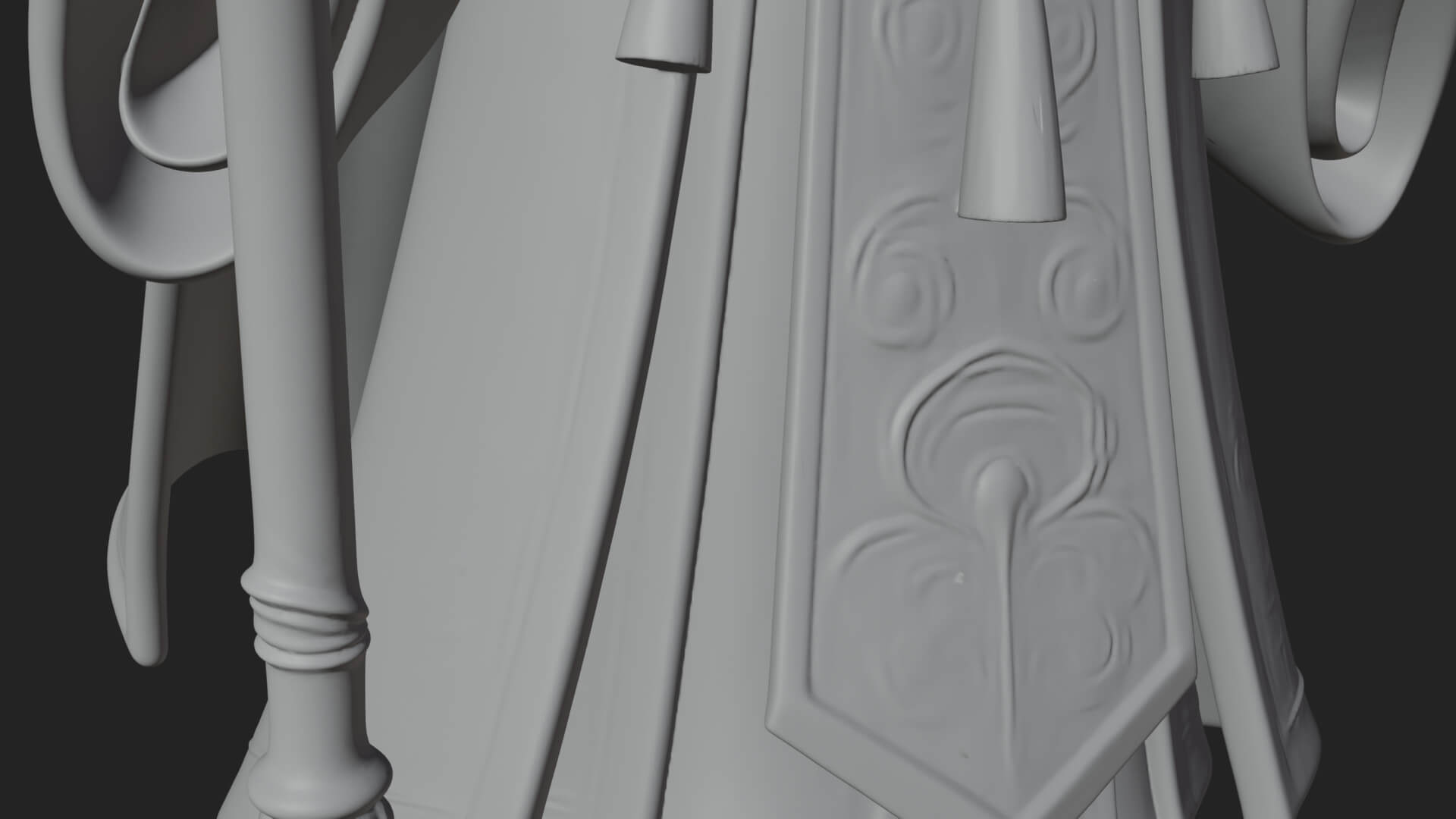 Robed Wizard Statue Design 5 3D Print Model 3D Model