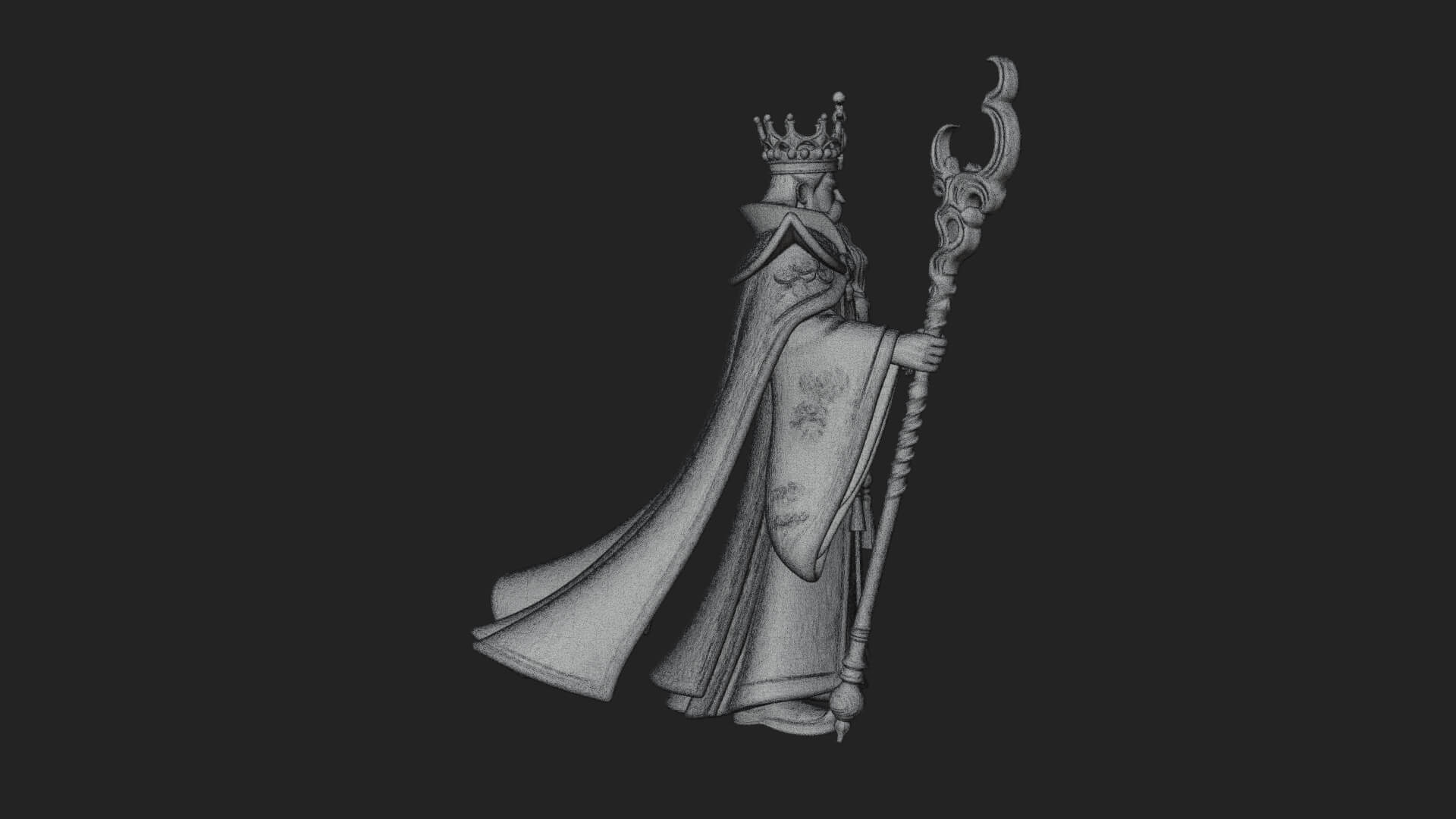 Robed Wizard Statue Design 5 3D Print Model 3D Model