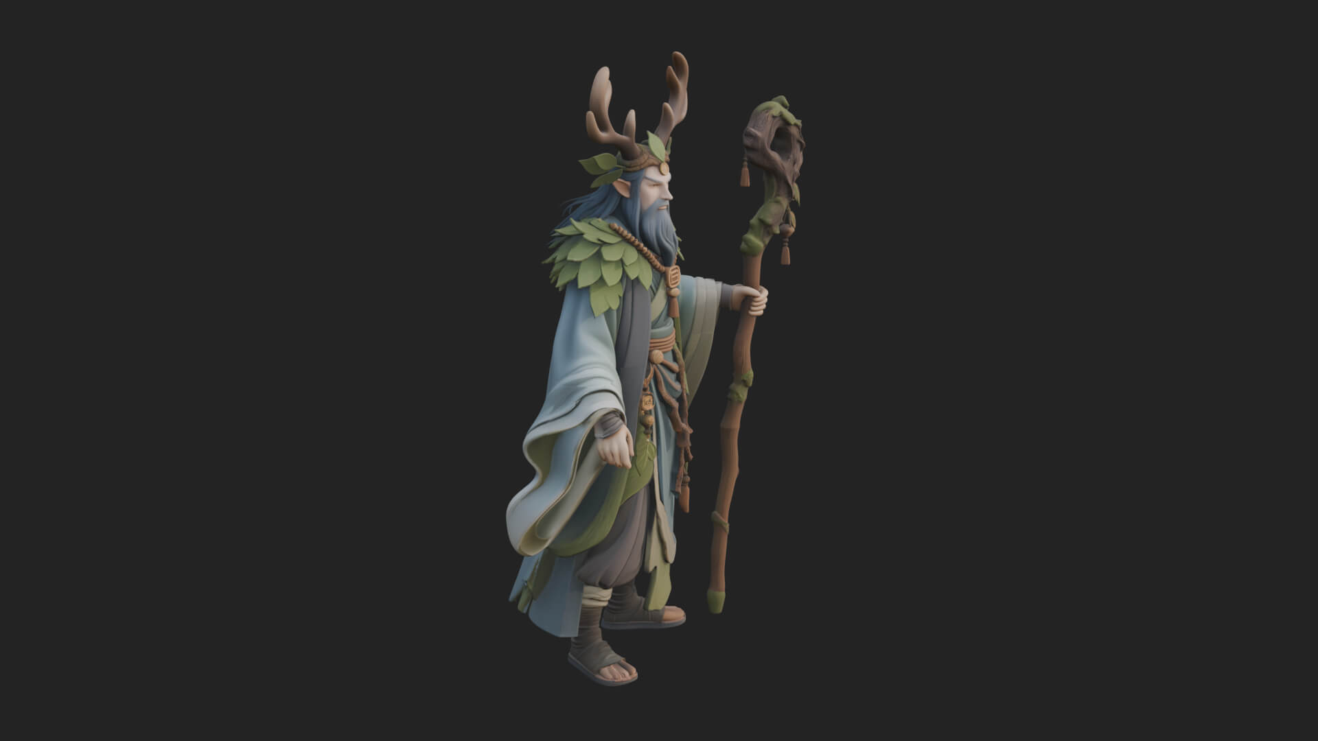 Robed Wizard Statue Design 6 3D Print Model 3D Model