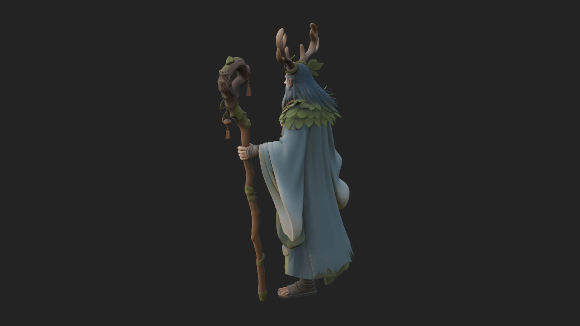 Robed Wizard Statue Design 6 3D Print Model 3D Model