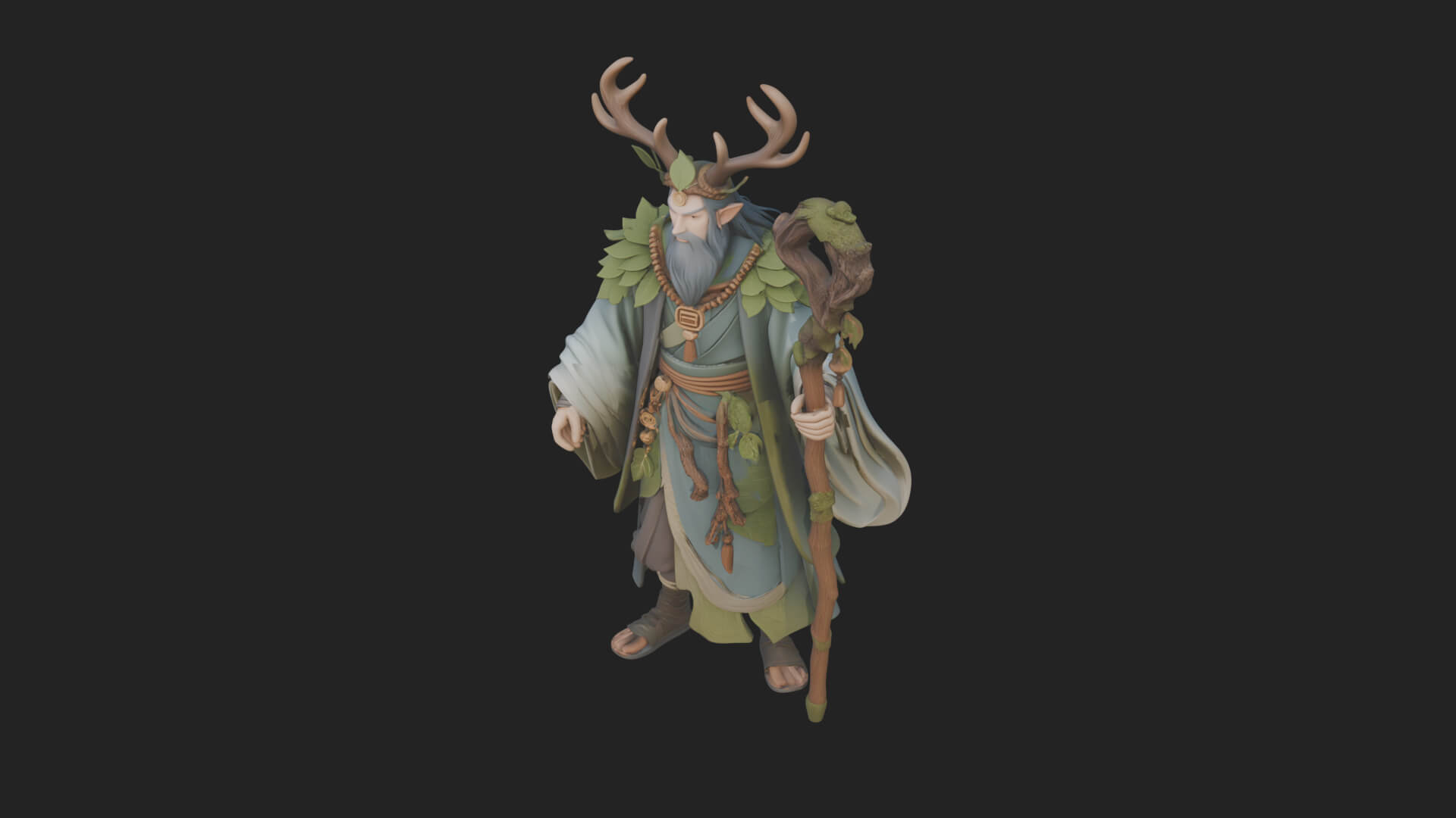 Robed Wizard Statue Design 6 3D Print Model 3D Model