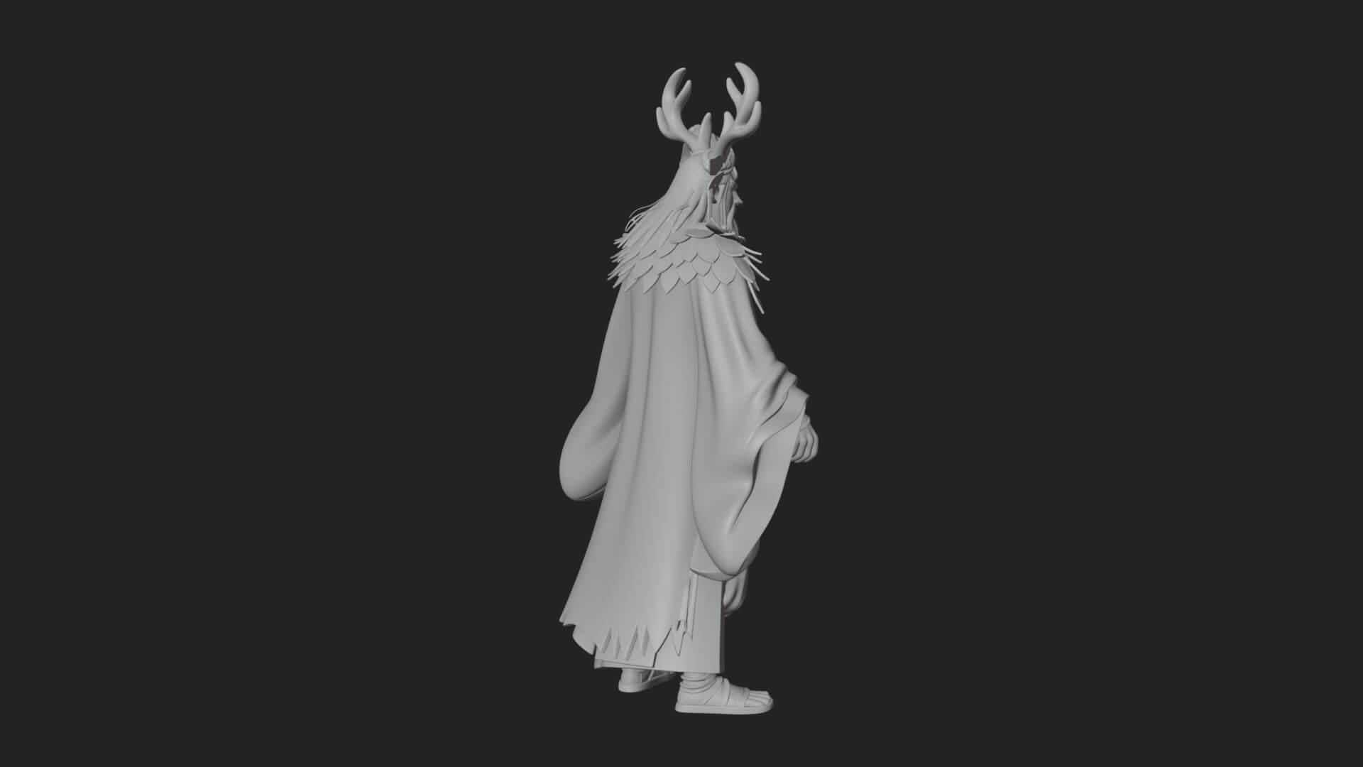 Robed Wizard Statue Design 6 3D Print Model 3D Model